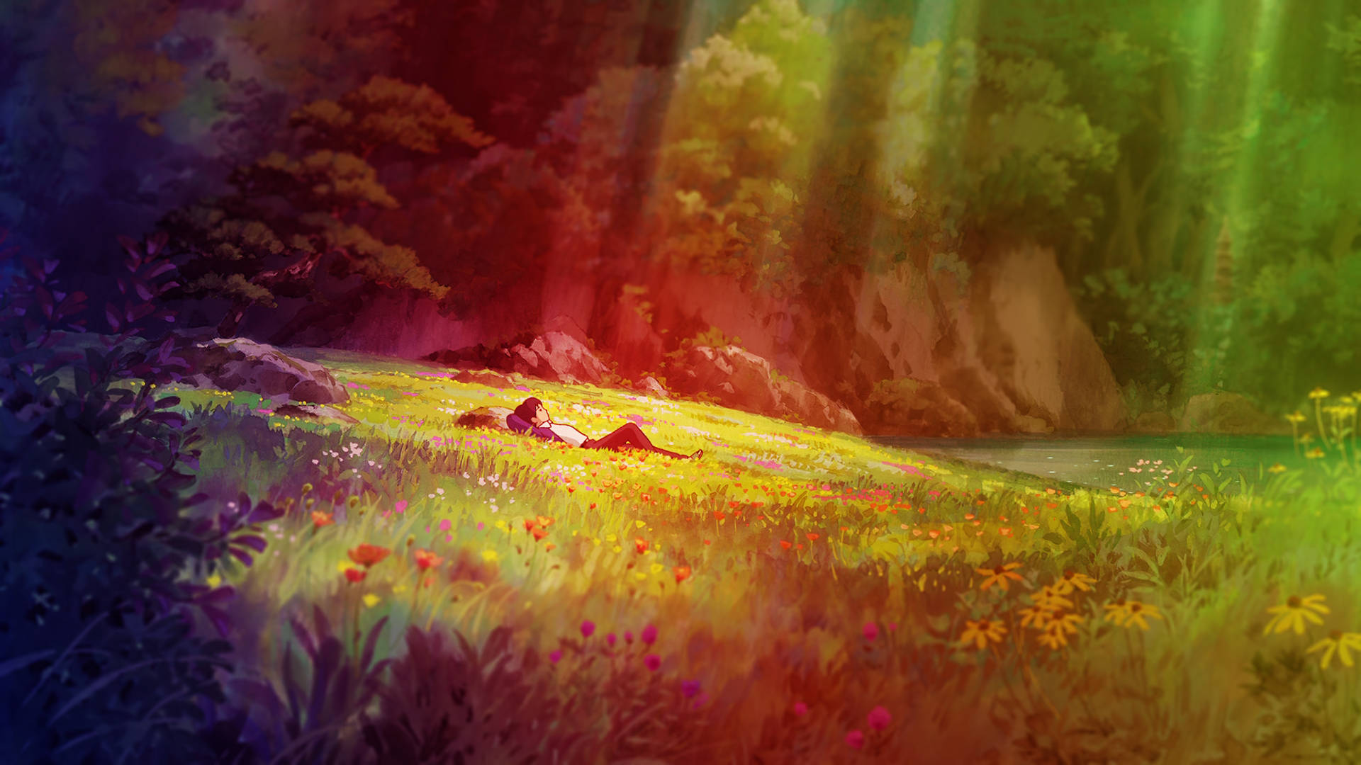 Arrietty, meadow, sunlit meadow, Full HD Desktop Wallpaper