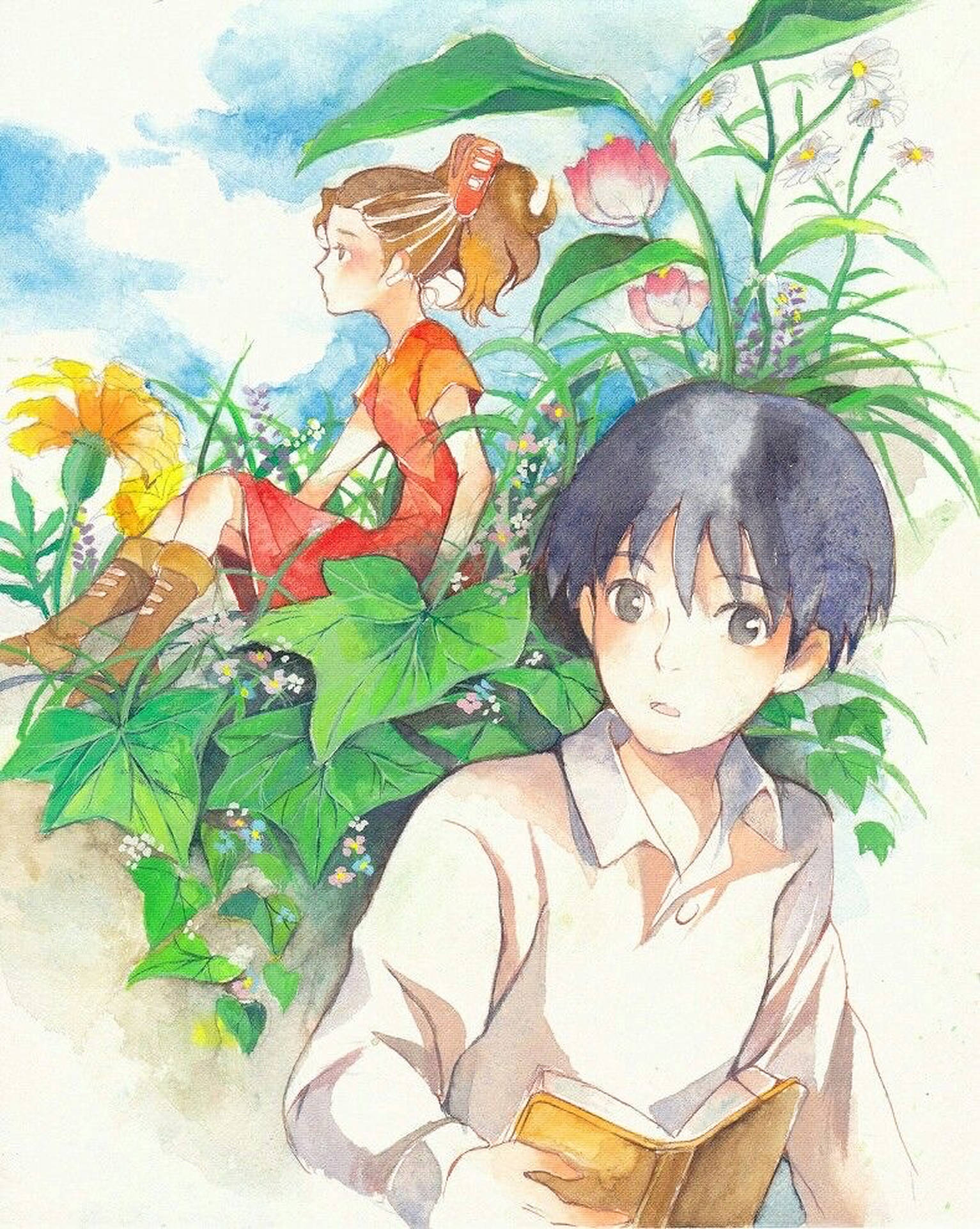 Arrietty, watercolor, anime scene, Full HD Phone Wallpaper