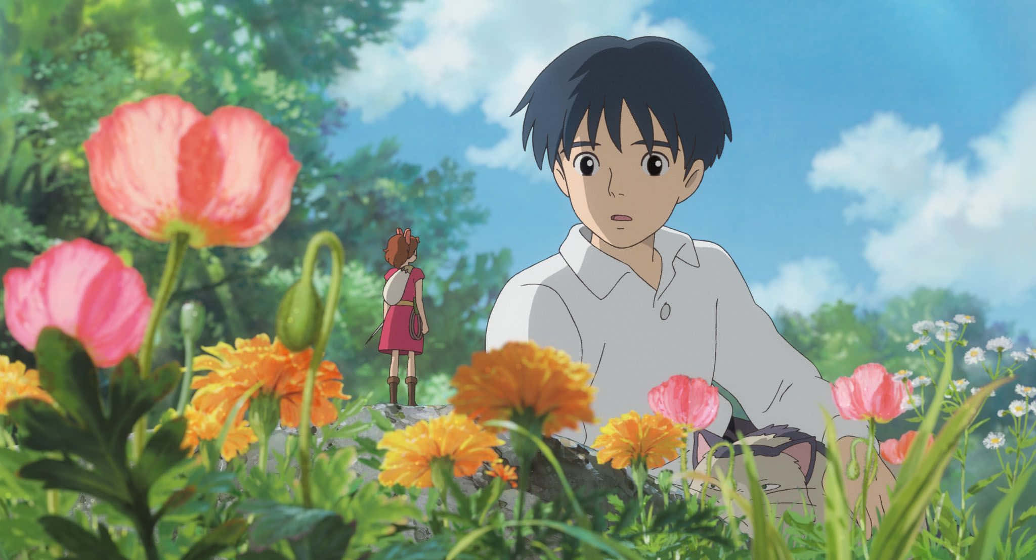 Arrietty, white shirt, red dress, Full HD Desktop Wallpaper