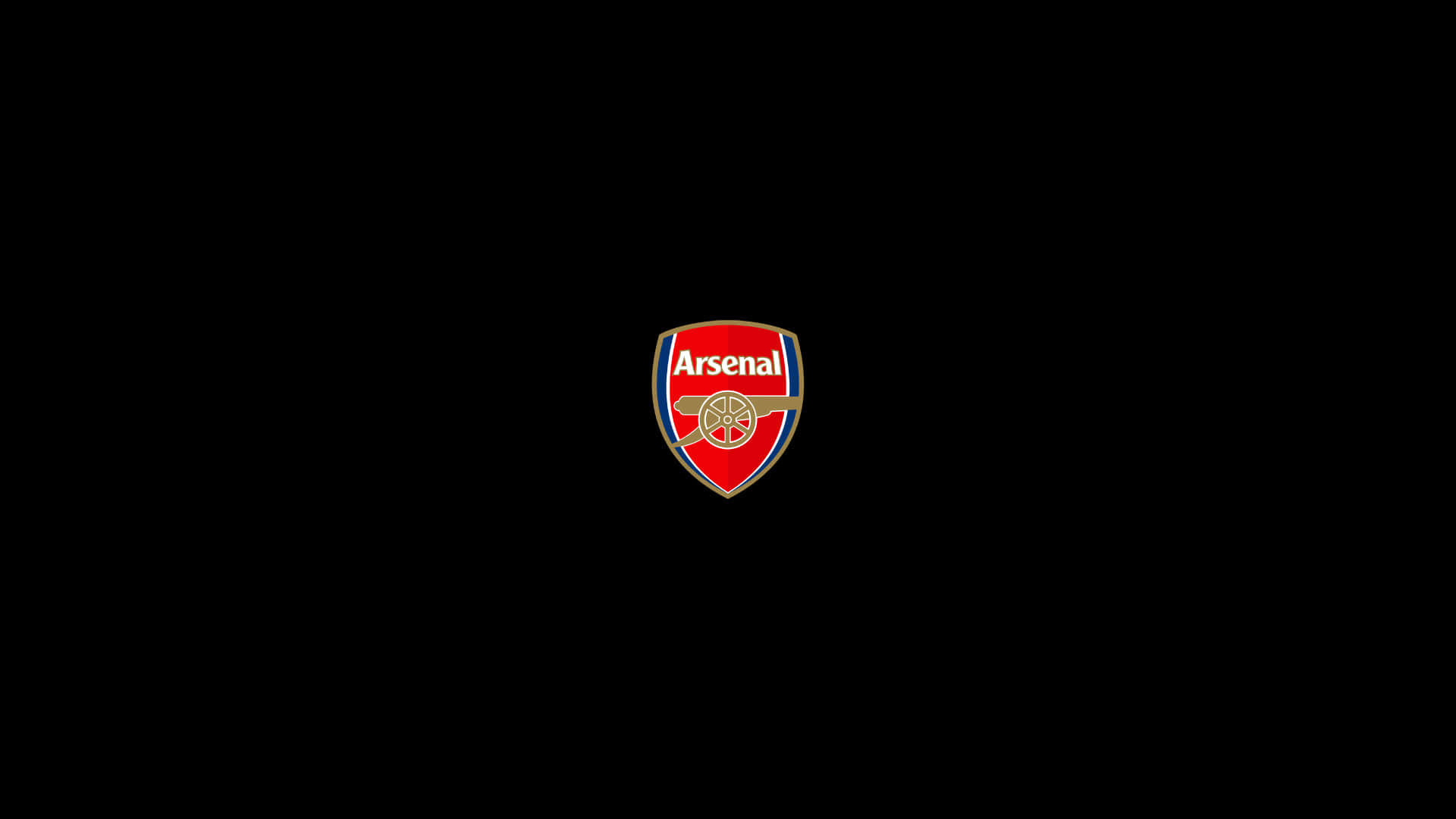 Arsenal FC, black background, red gold and white details, Full HD Desktop Wallpaper