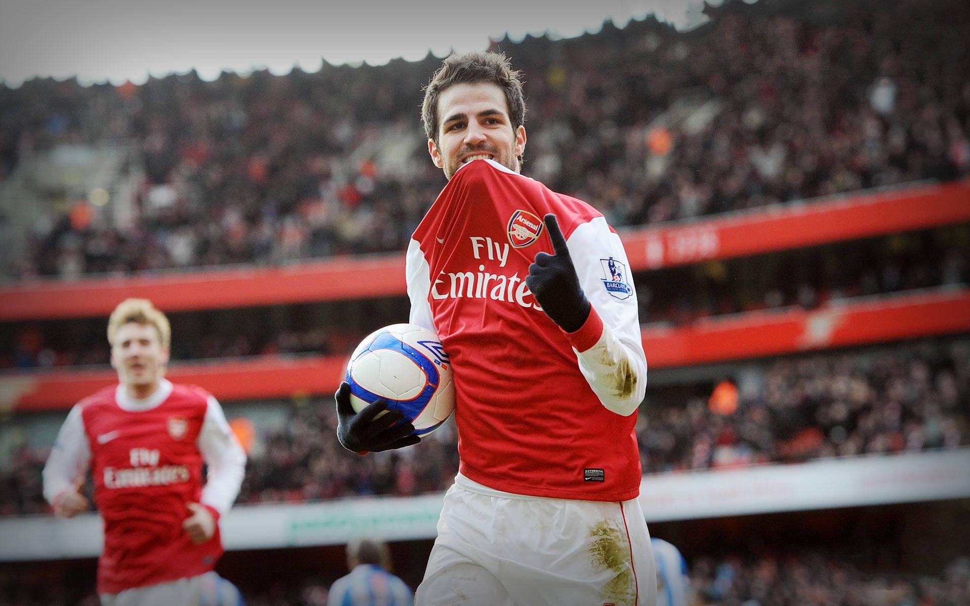 Arsenal FC, red Arsenal jersey, footballer, Full HD Desktop Wallpaper
