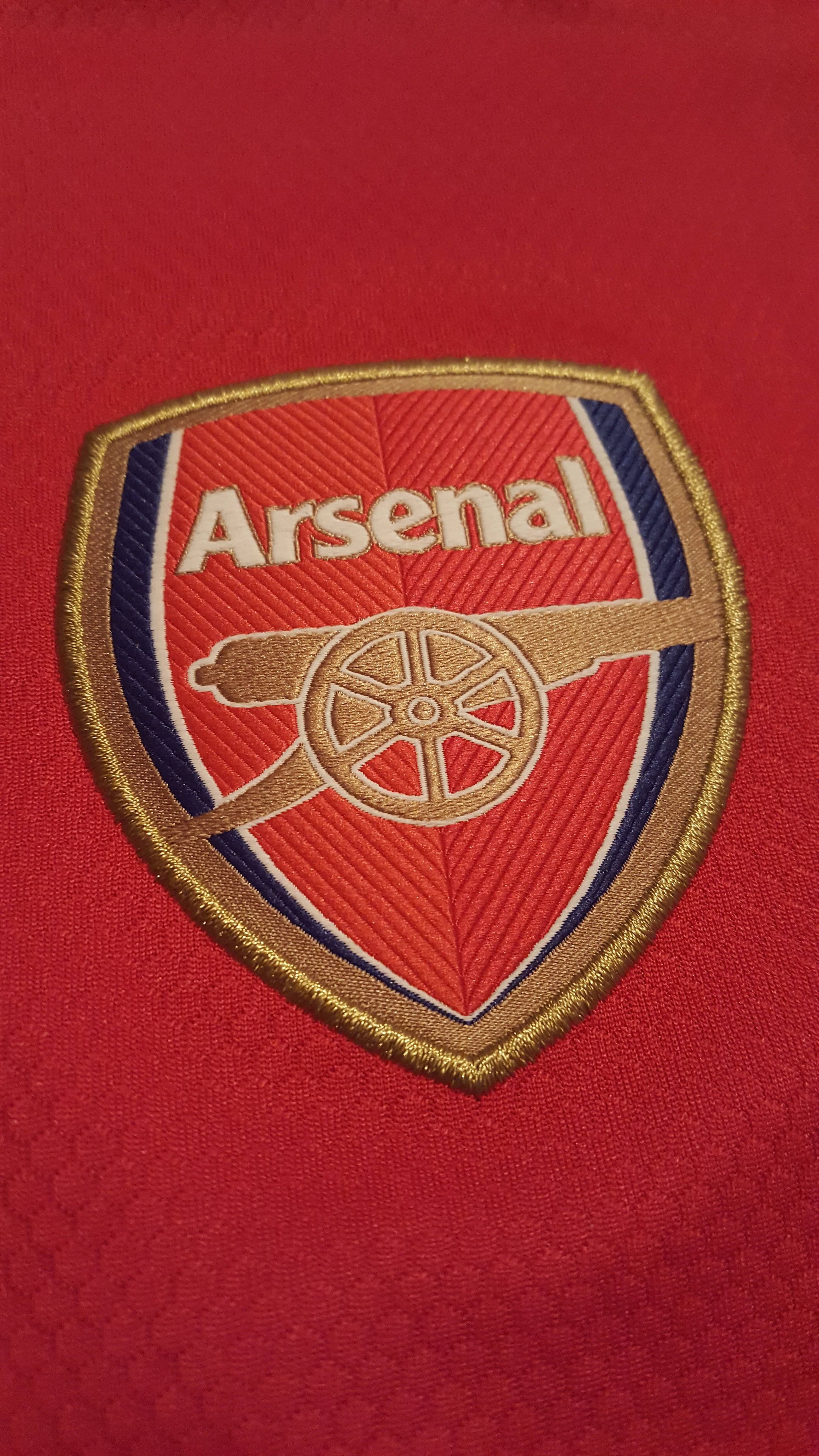 Arsenal FC, embossed team logo, gold, 5K Phone Wallpaper