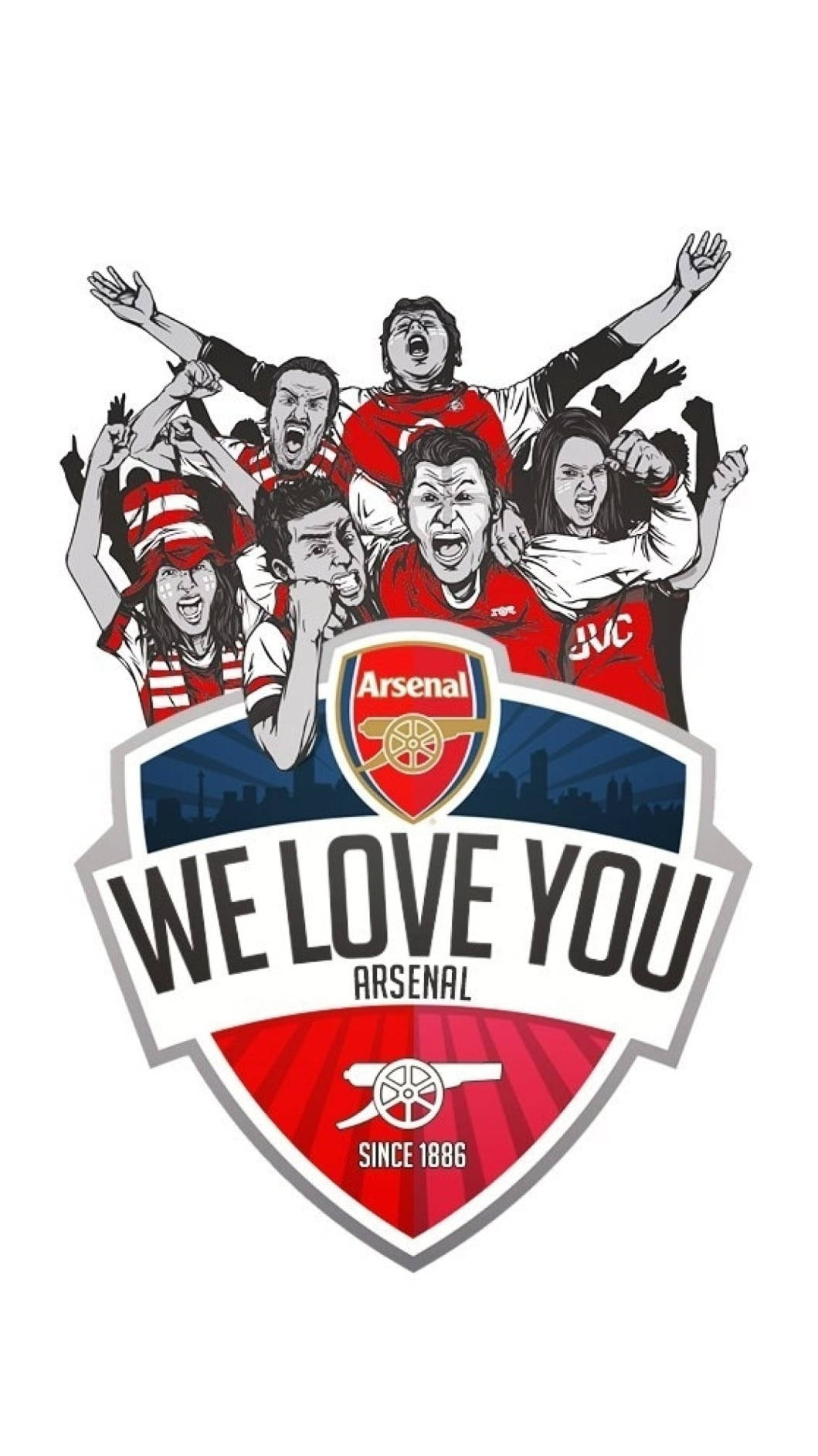 Arsenal FC, red and white gear, club's crest, HD Phone Wallpaper