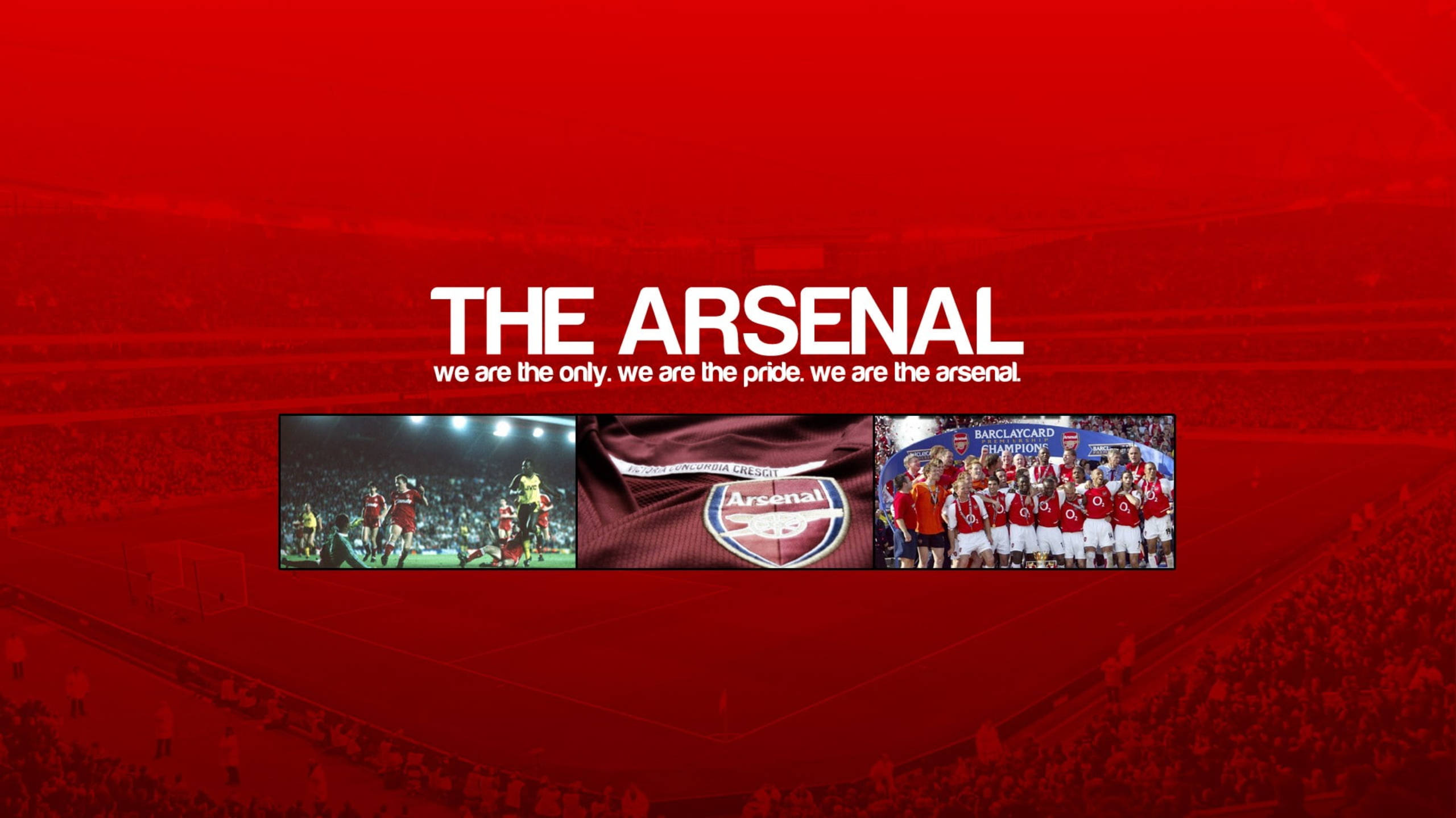 The Arsenal, red stadium backdrop, football players, 2K Desktop Wallpaper