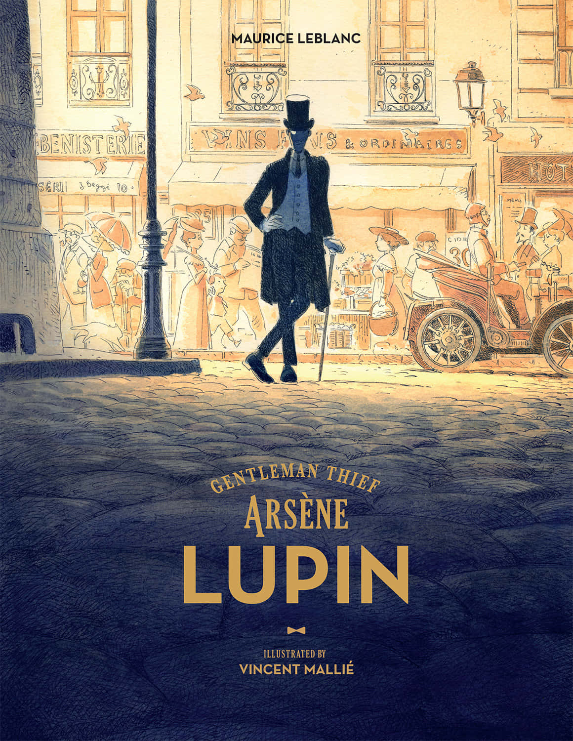 Arsène Lupin, top hat, cobblestone Parisian street, HD Phone Wallpaper