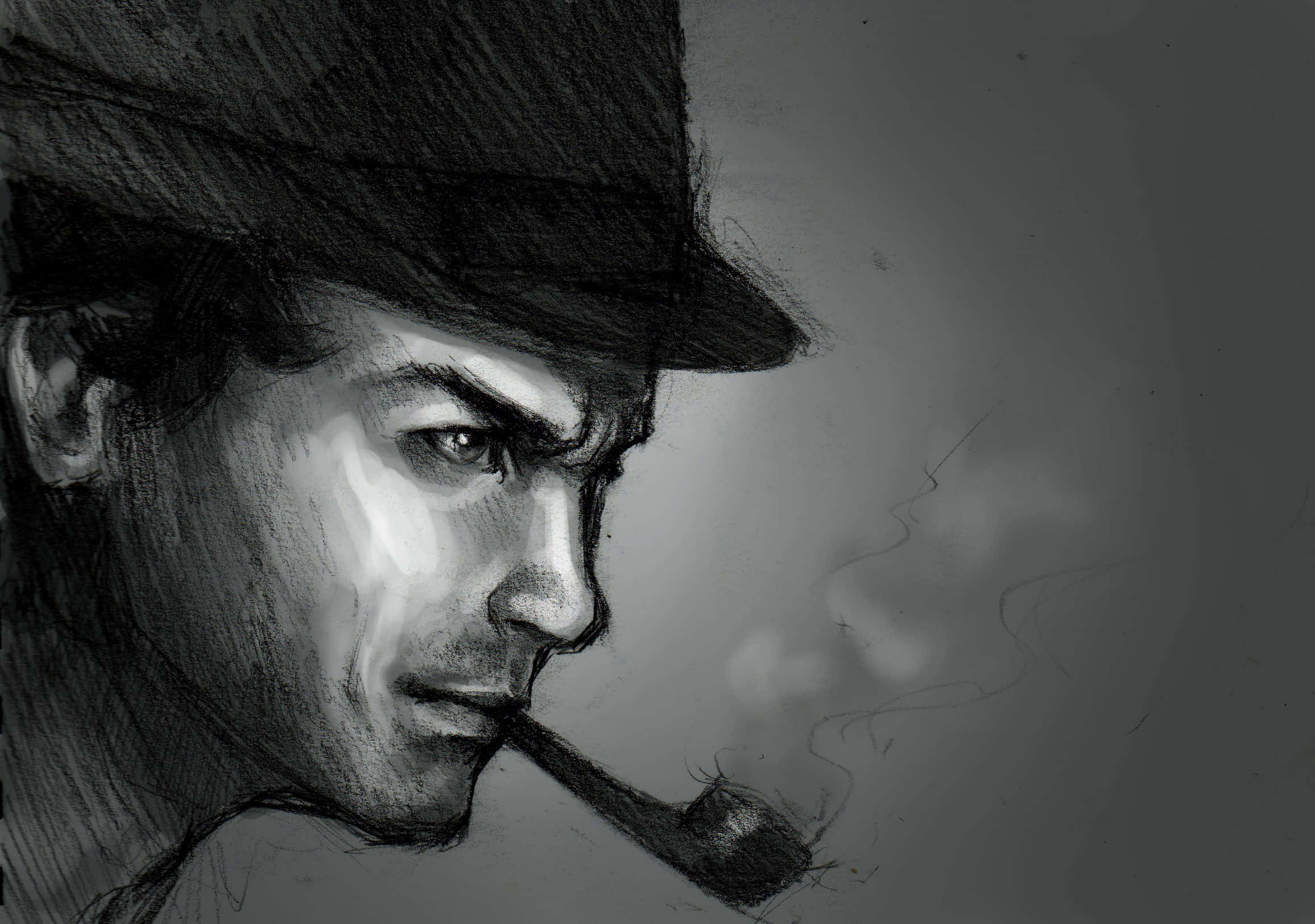 Arsène Lupin, fedora, pipe, Full HD Desktop Wallpaper