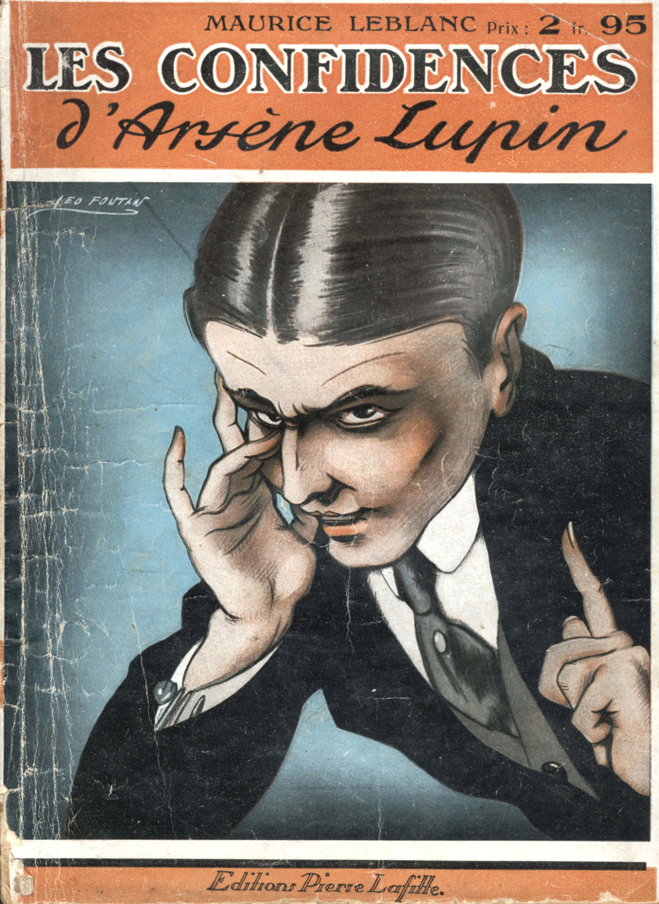 Arsène Lupin, vintage illustrated book cover, sharply dressed man, 2K Phone Wallpaper