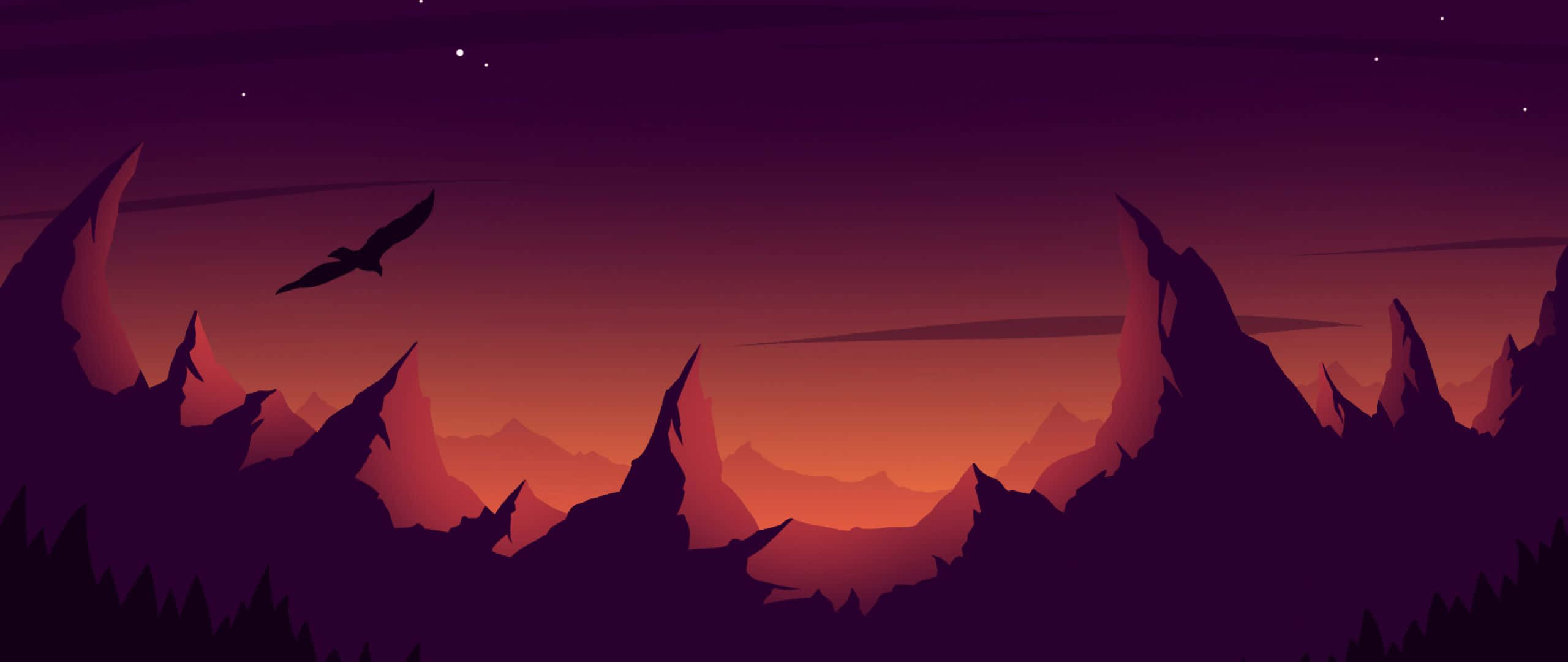 twilight sky, deep purples, fiery oranges, 2K Desktop Wallpaper