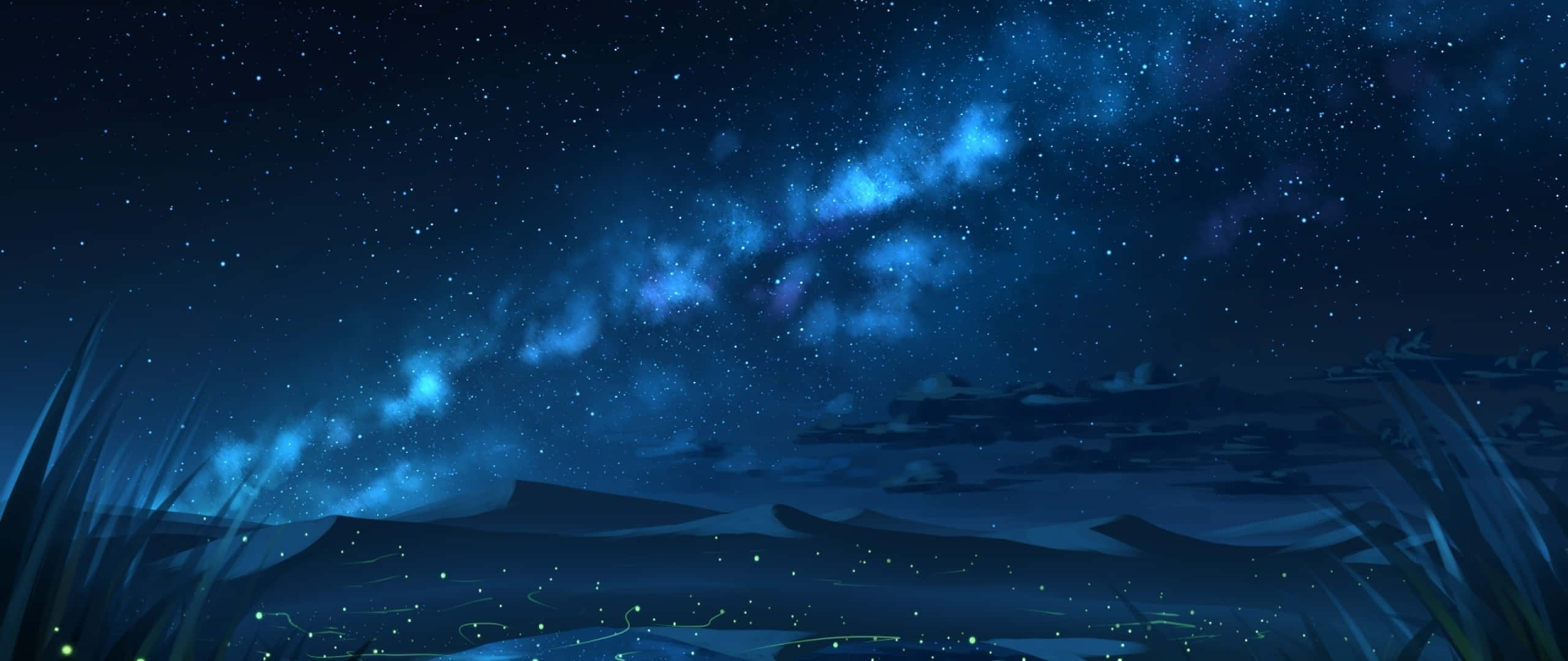 Blue Night Sky, 2560x1080, galaxy, 2K Desktop Wallpaper