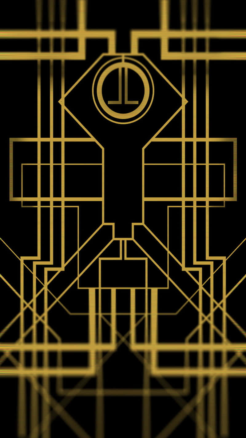 Art Deco style, desktop computer, golden geometric art deco lines, HD Phone Wallpaper