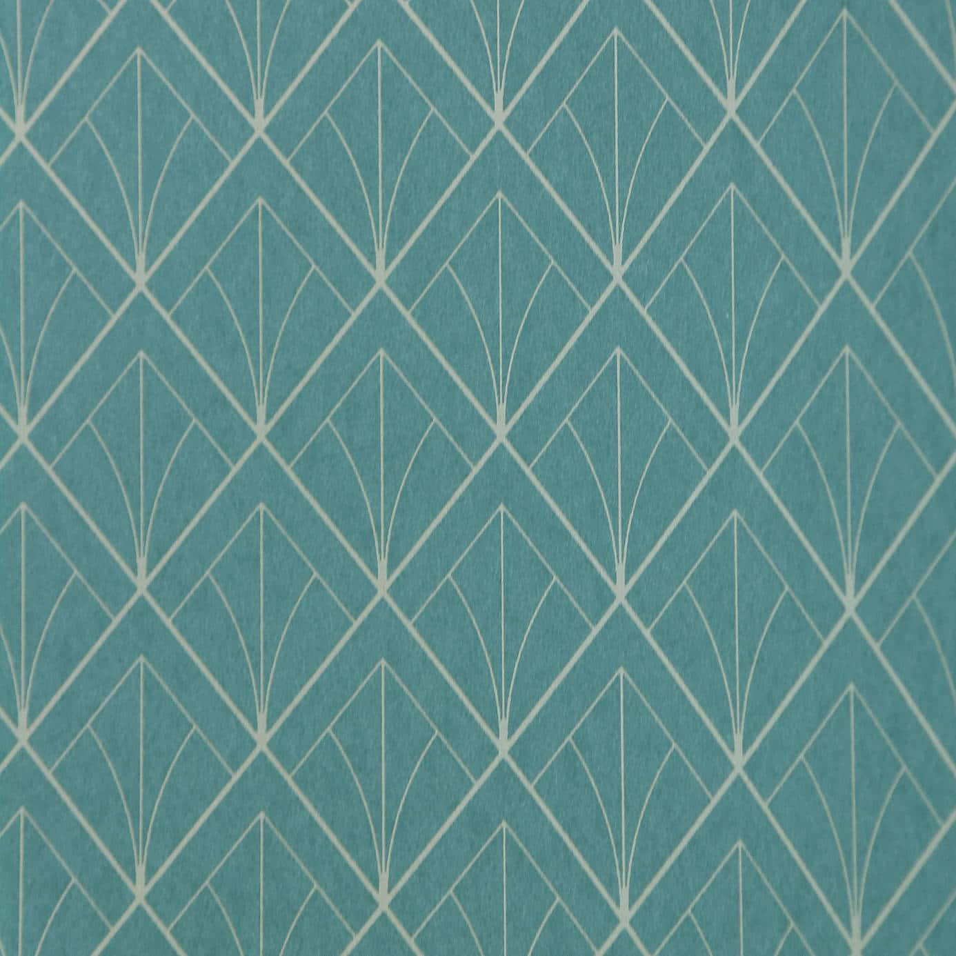 teal, white, geometric fan patterns, HD Desktop Wallpaper