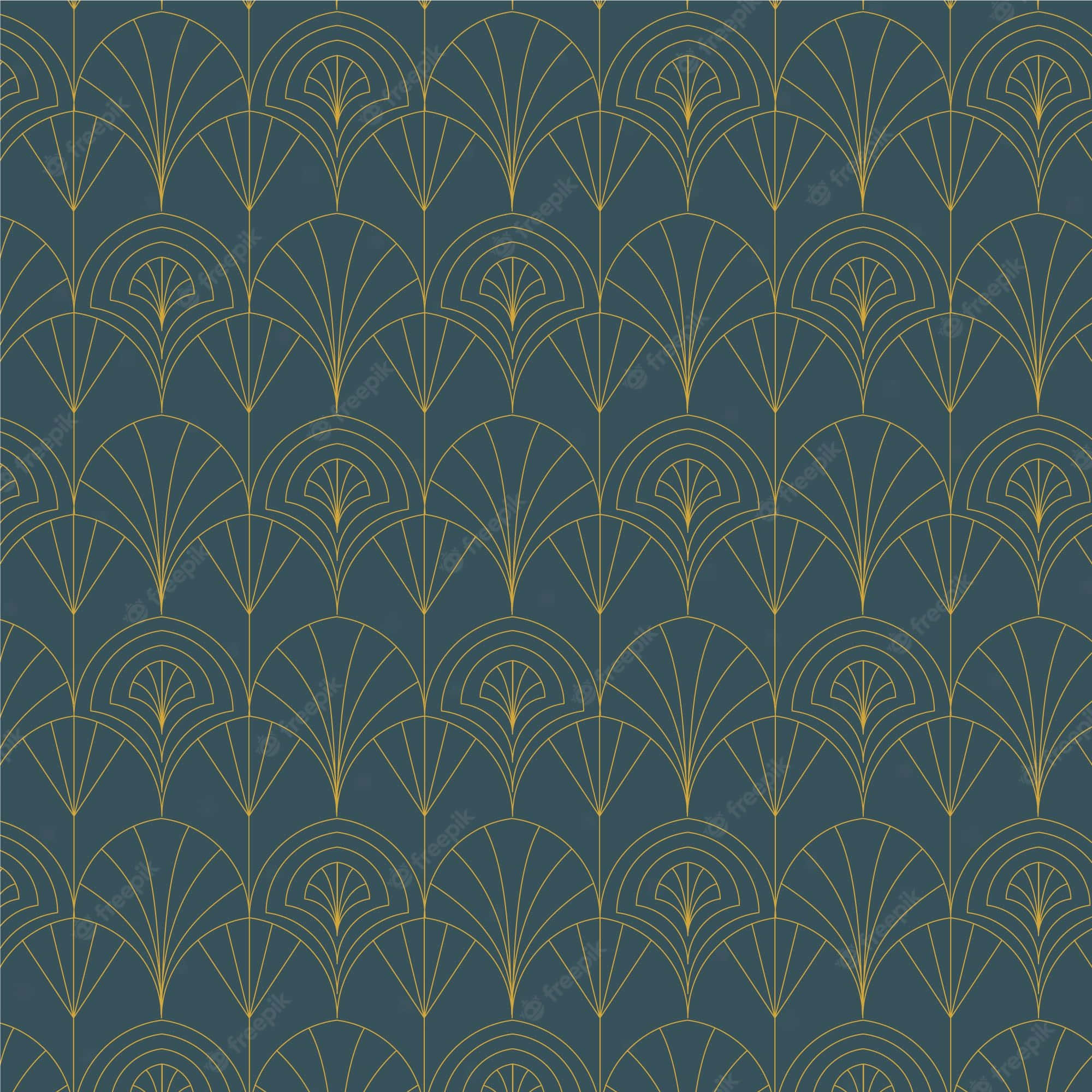 Art Deco iPhone, gold, deep teal, Full HD Desktop Wallpaper