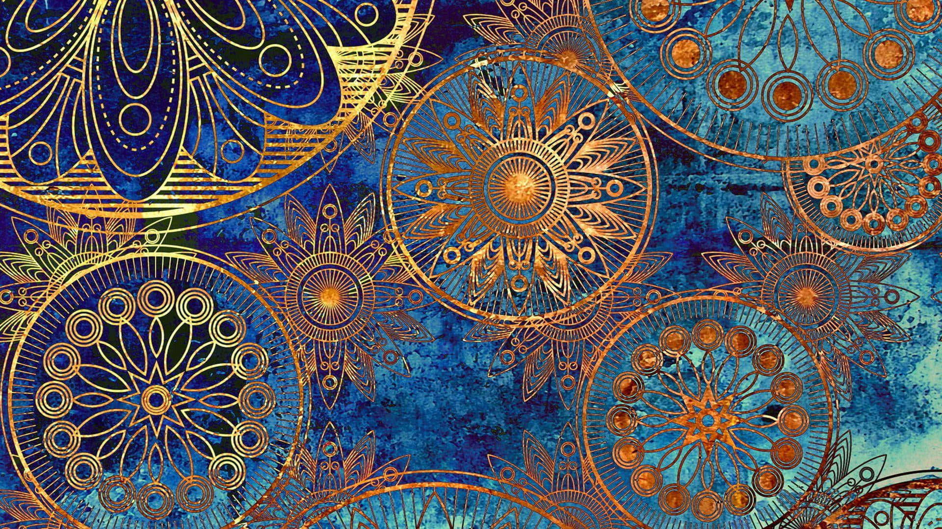 Art Deco, iPhone, golden intricate mandala patterns, Full HD Desktop Wallpaper
