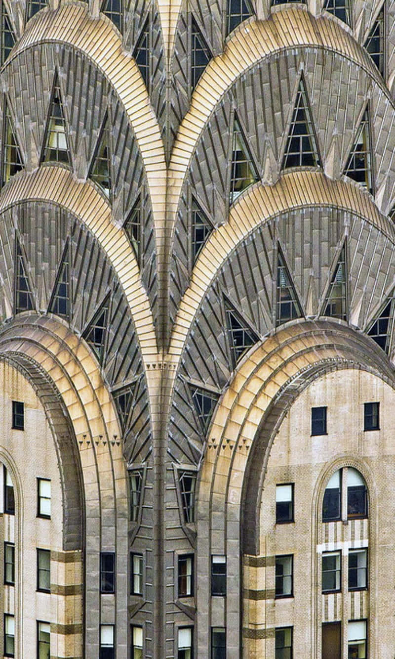 Art Deco, skyscraper facade, arched stone patterns, HD Phone Wallpaper