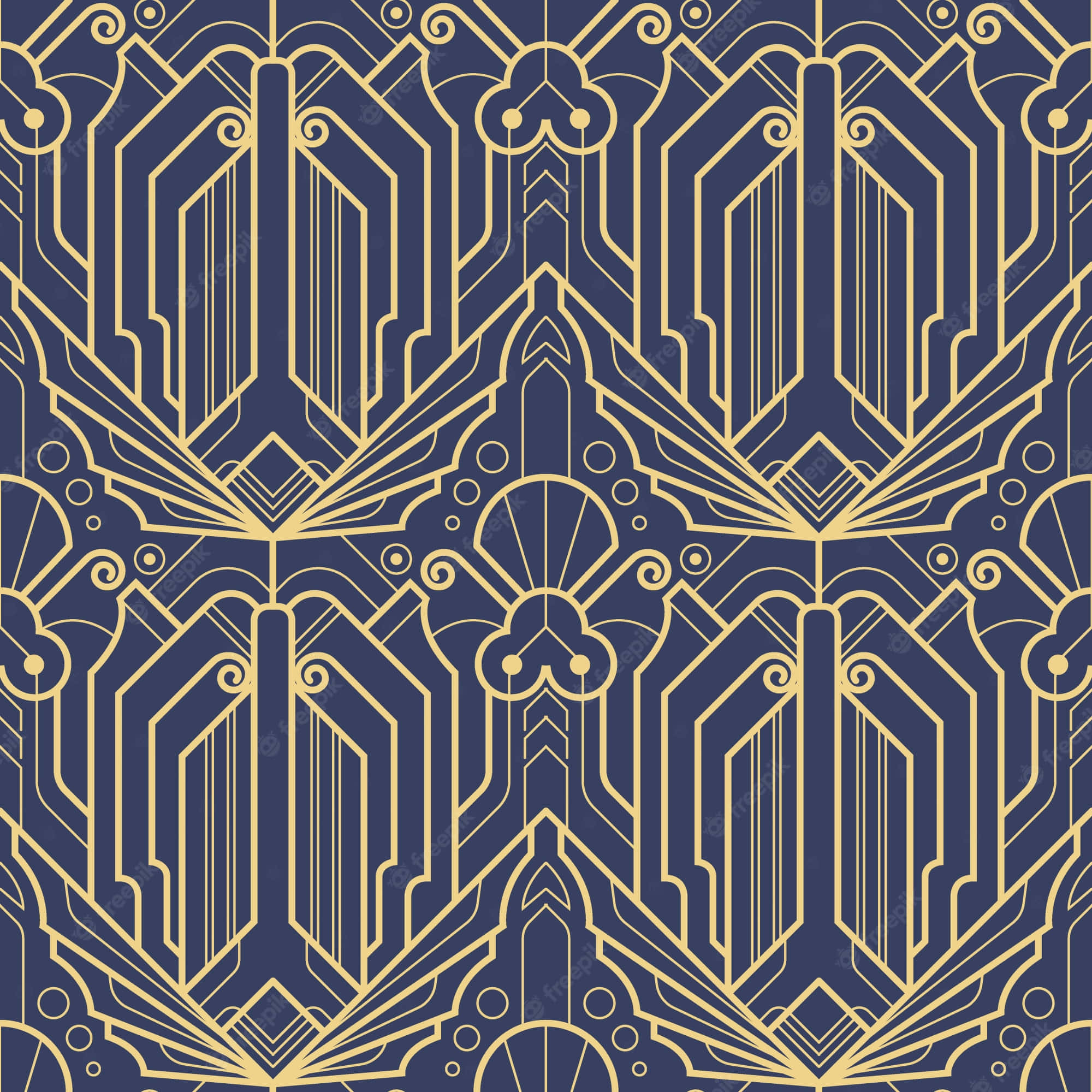 Art Deco, iPhone, gold geometric shapes, Full HD Desktop Wallpaper
