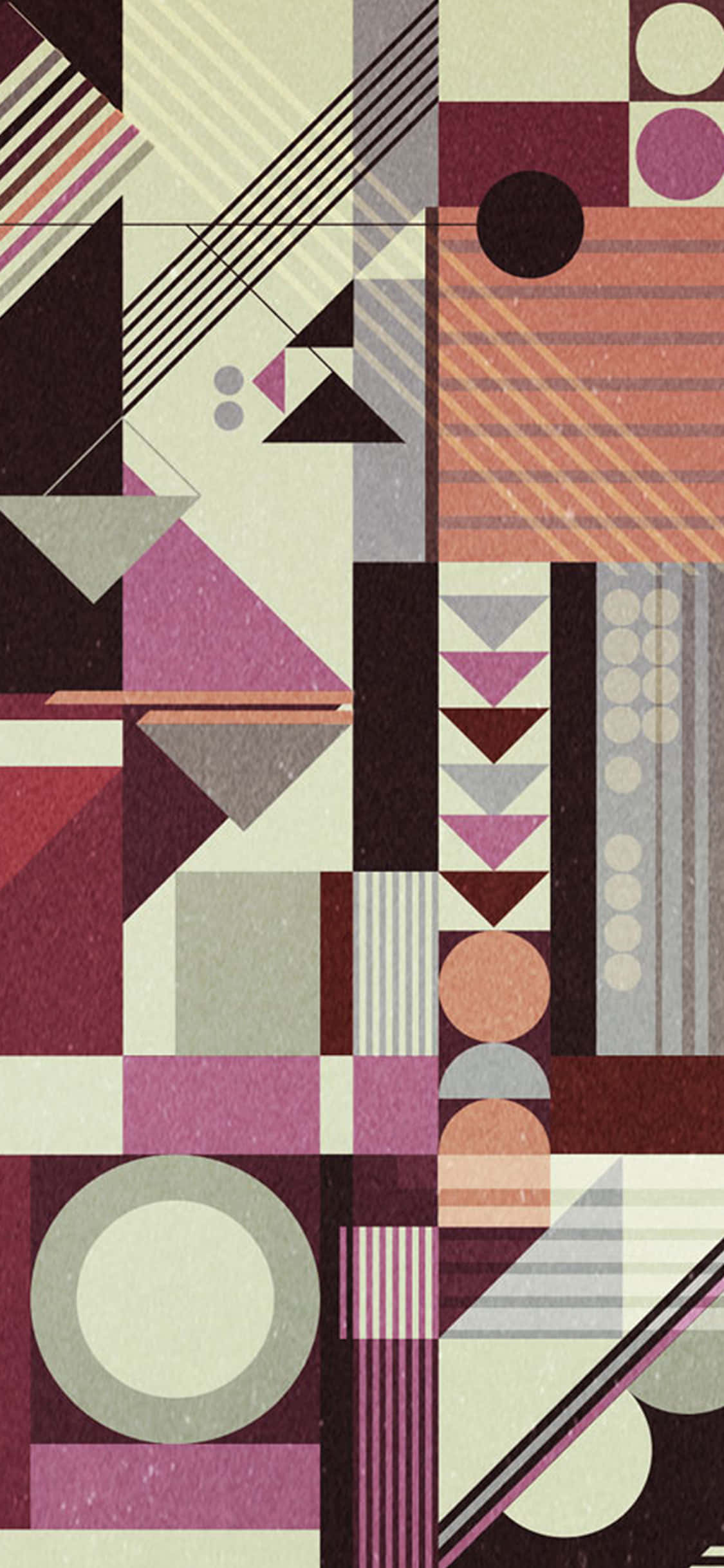 Art Deco iPhone, geometric abstract composition, overlapping triangles, Full HD Phone Wallpaper