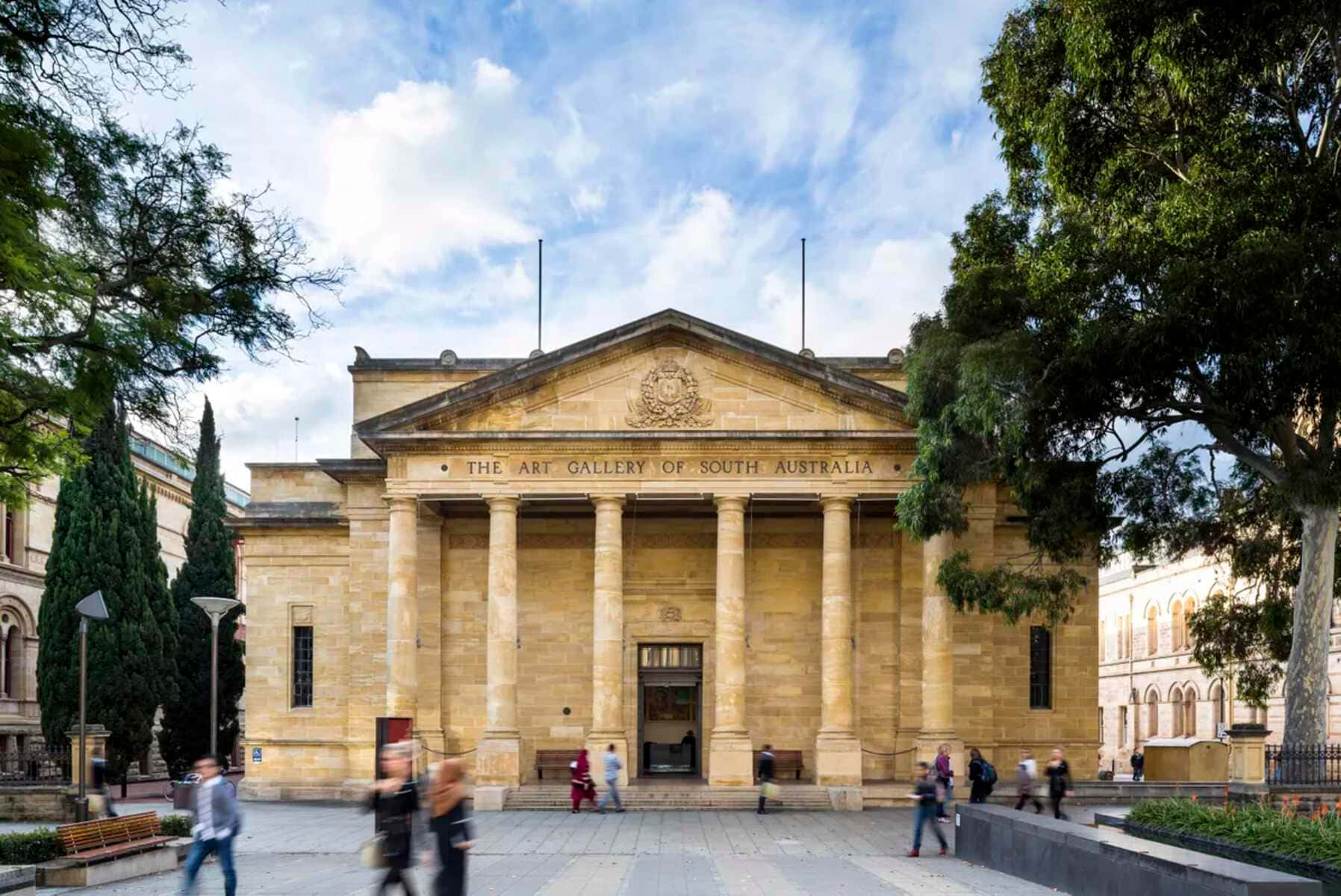 Art Gallery Of South Australia, sandstone, classical columns, HD Desktop Wallpaper