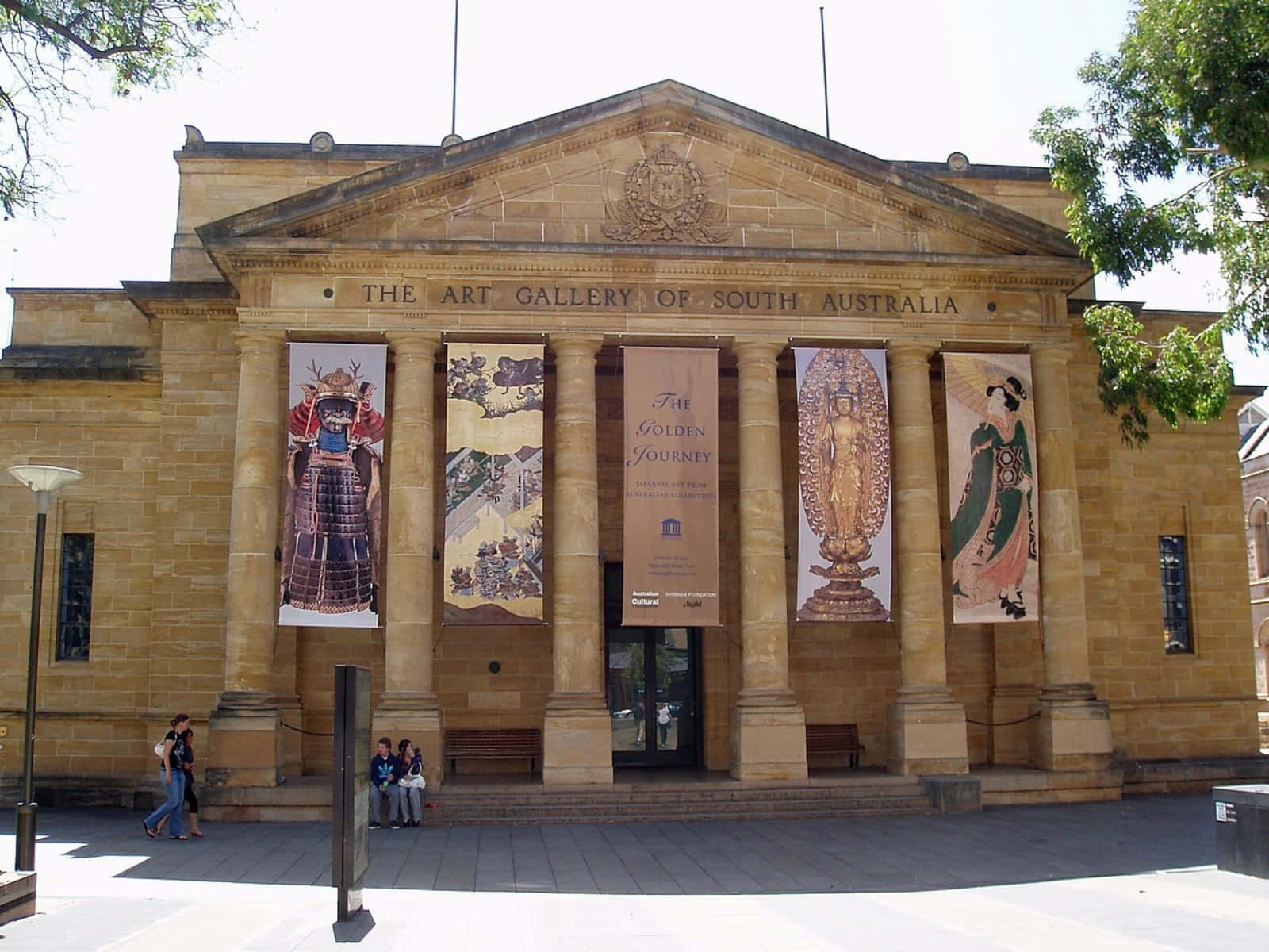 Art Gallery Of South Australia, sandstone, classical columns, HD Desktop Wallpaper