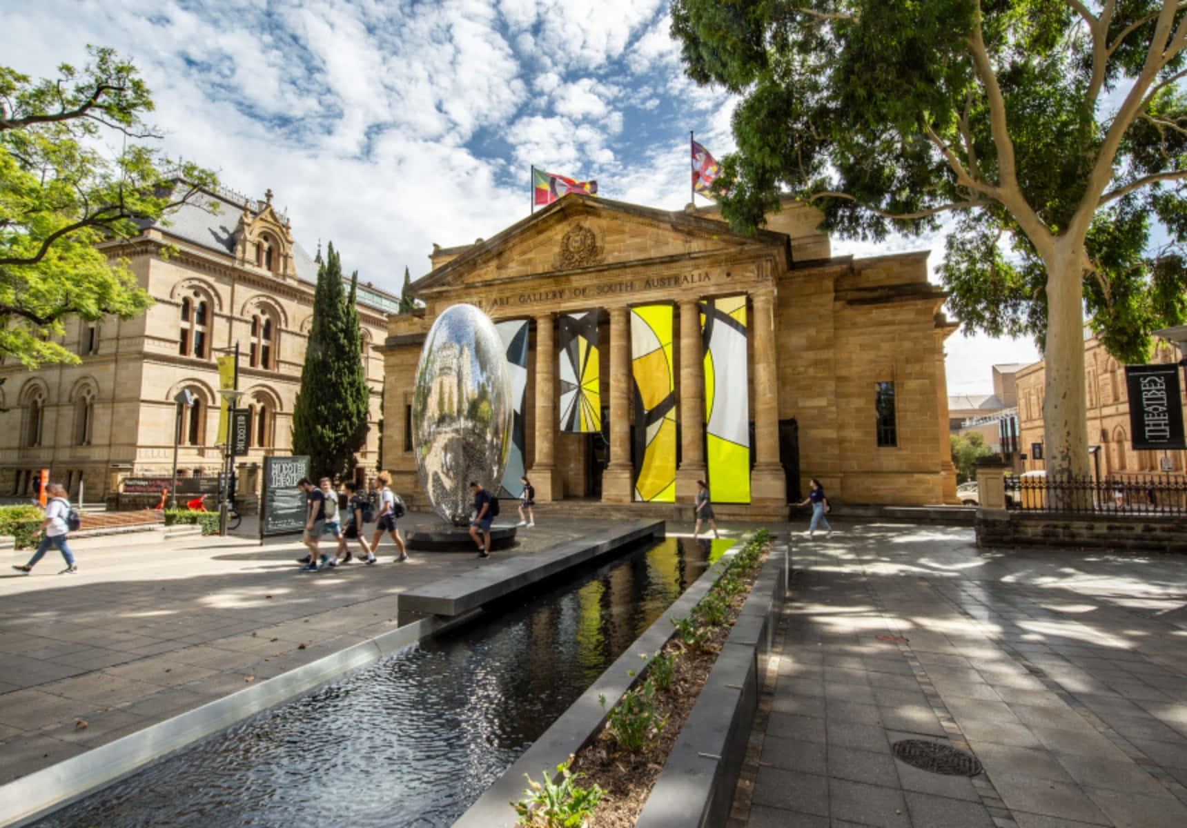 Art Gallery South Australia, sandstone, modern art installations, HD Desktop Wallpaper