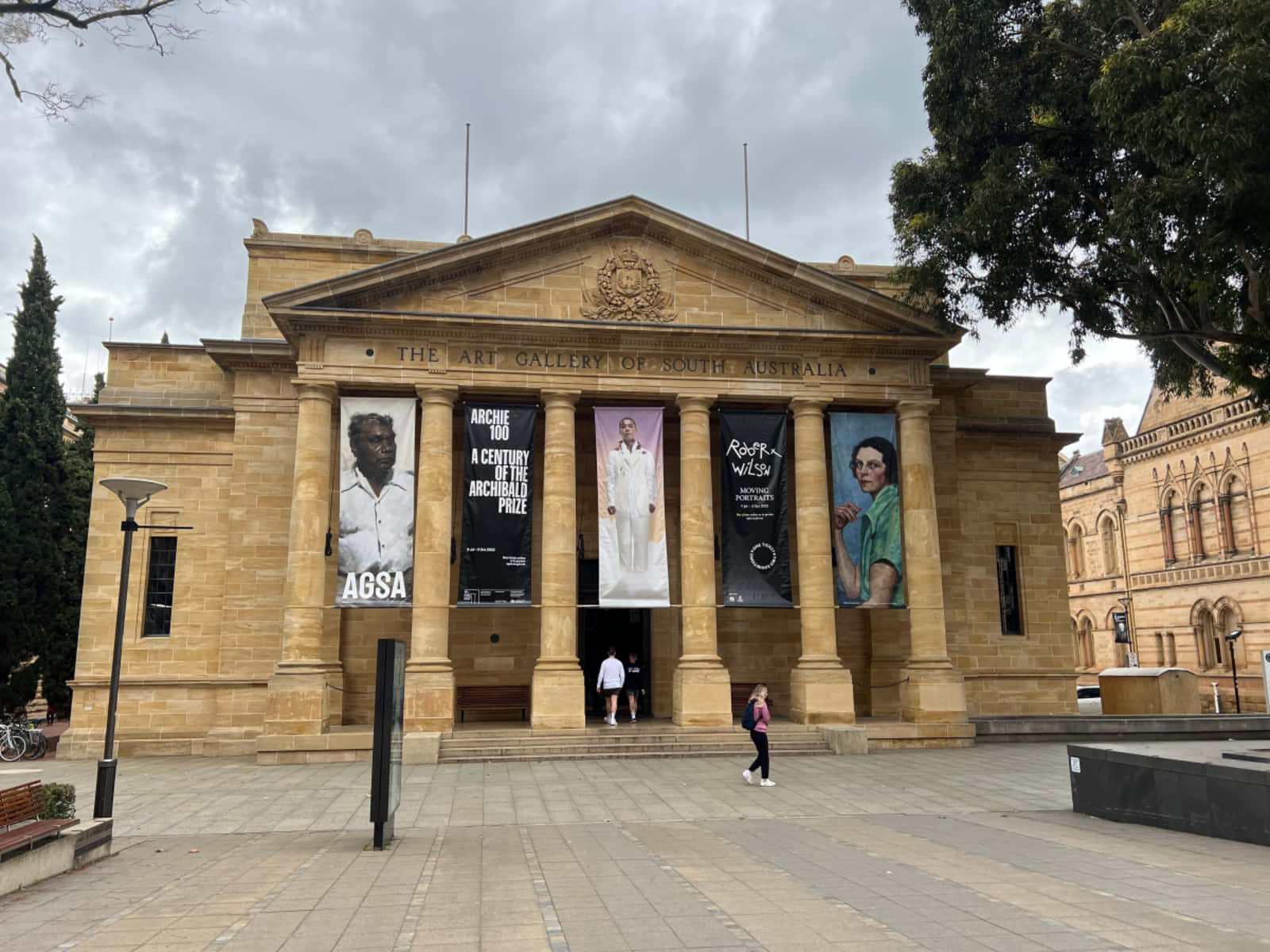 Art Gallery Of South Australia, sandstone, classical columns, HD Desktop Wallpaper