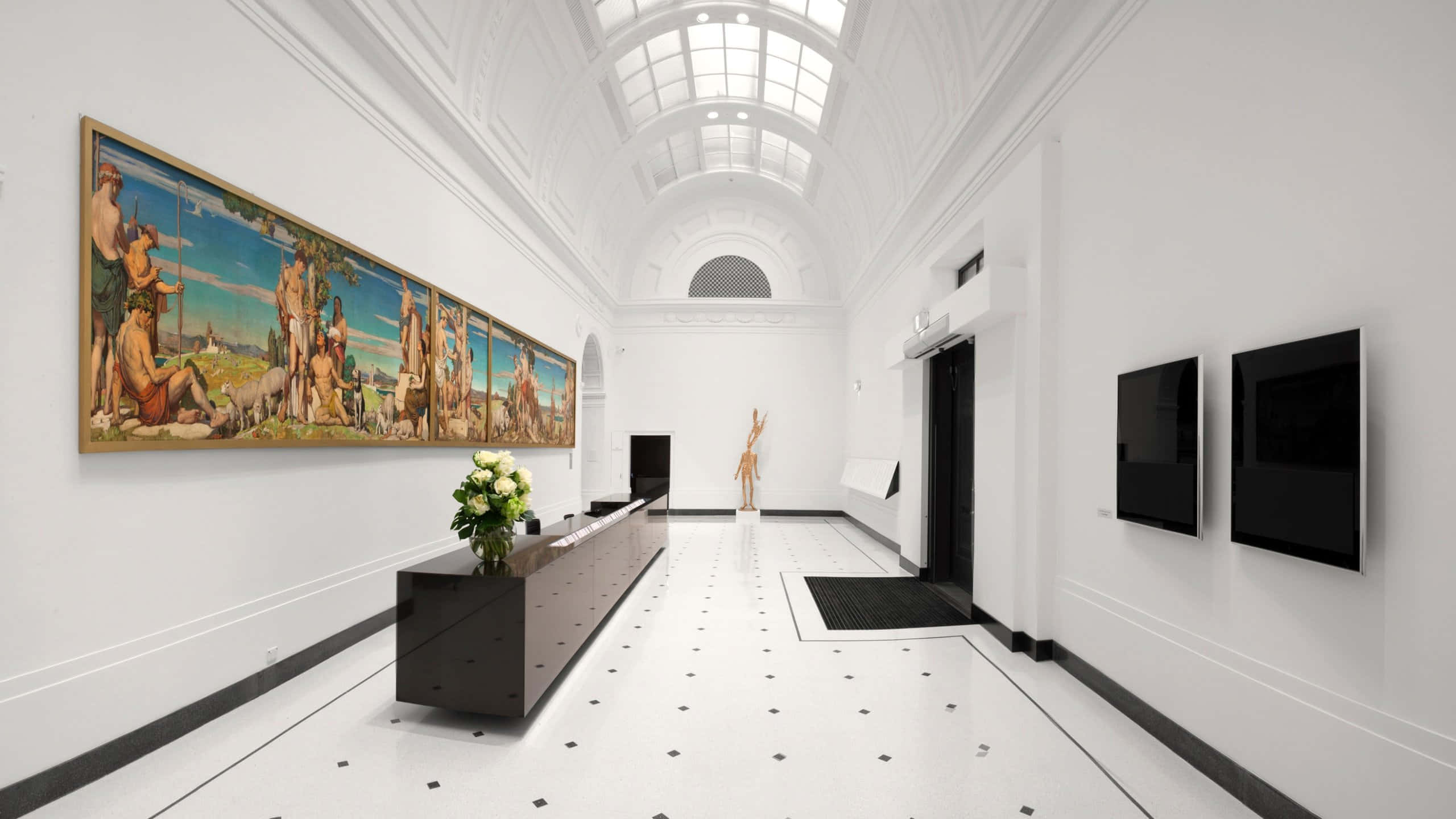 Art Gallery Of South Australia, vaulted skylight, classical painting, 2K Desktop Wallpaper