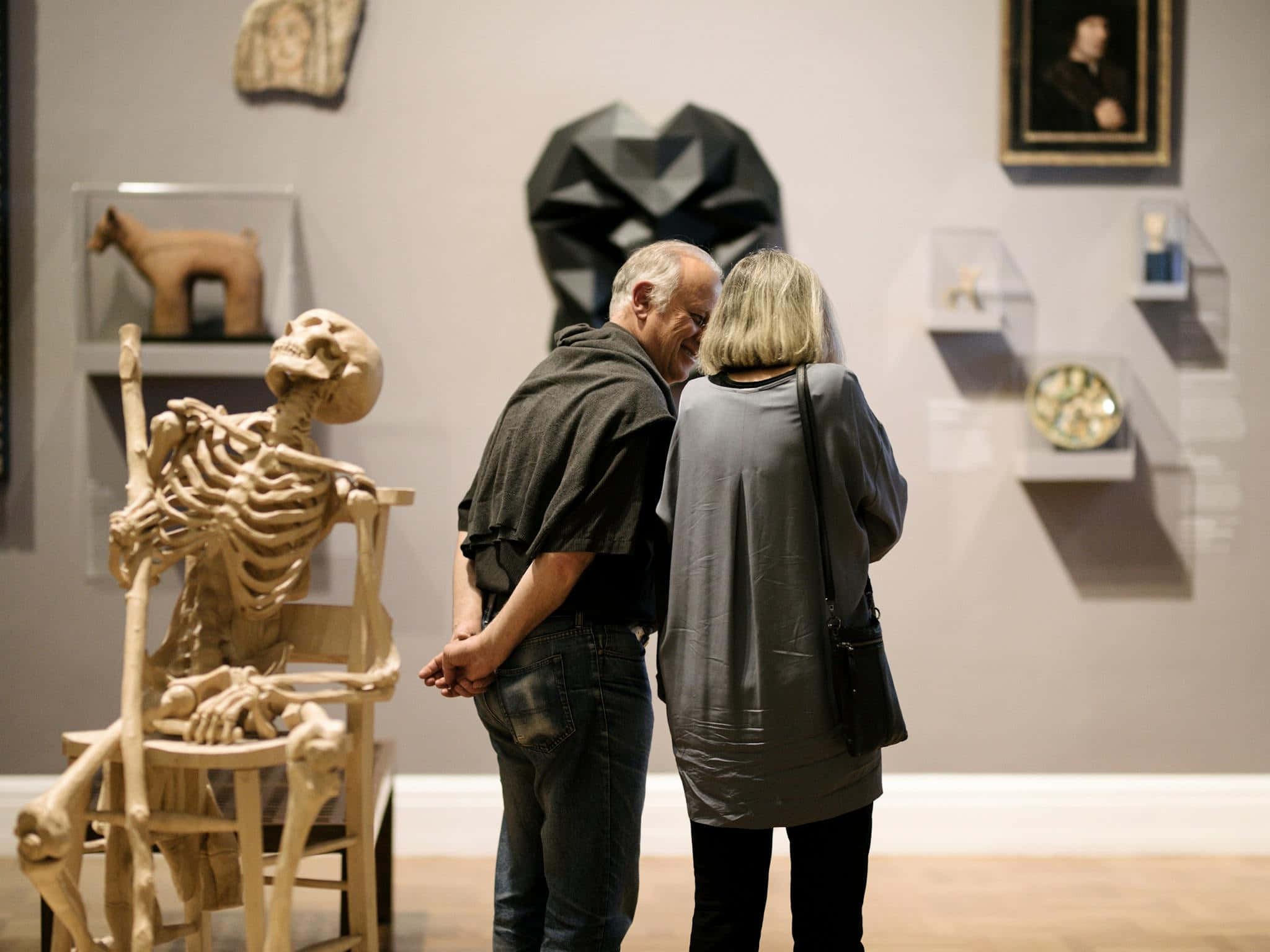 Art Gallery Of South Australia, wooden skeleton sculpture, abstract installations, Full HD Desktop Wallpaper