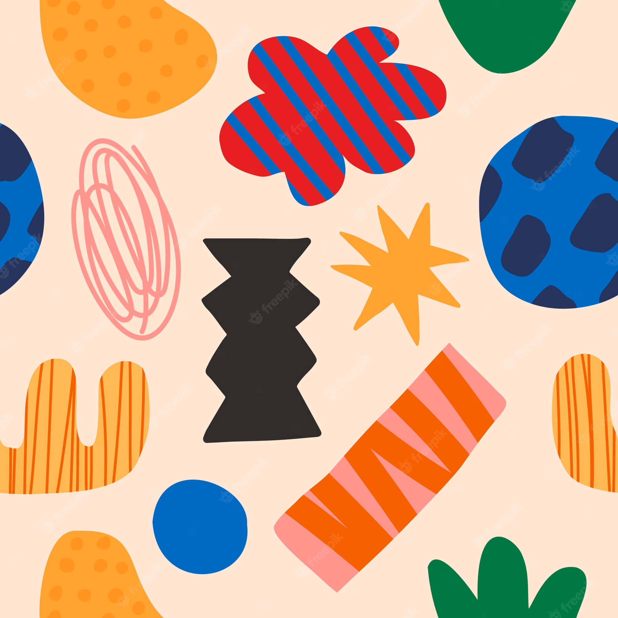 art hoe aesthetic, peach, abstract shapes, Full HD Desktop Wallpaper