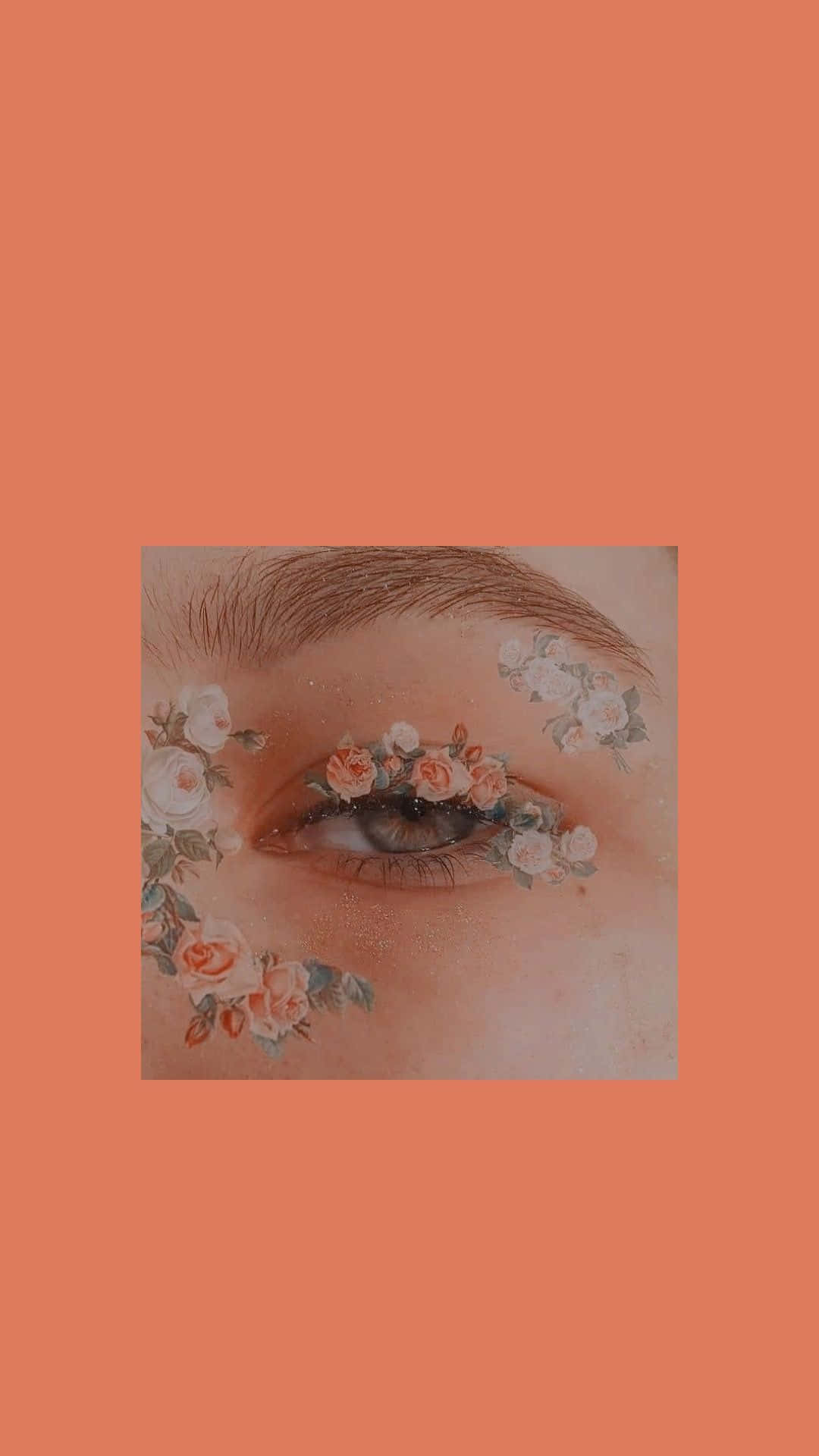 art hoe aesthetic, peach, white roses, Full HD Phone Wallpaper