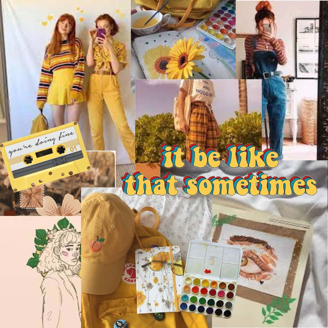 Art Hoe Aesthetic, yellow-themed, sunflowers, SD Desktop Wallpaper