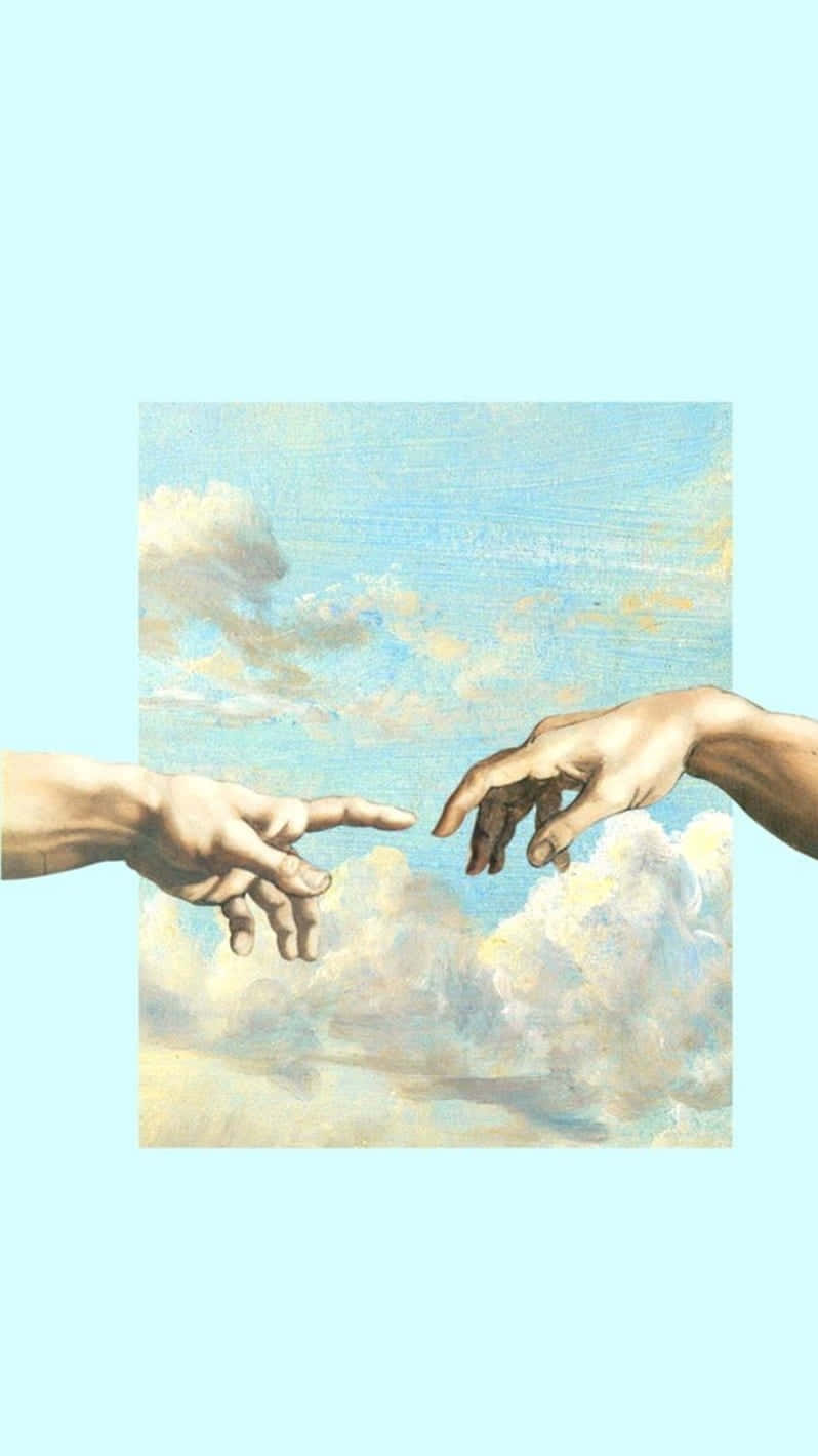 Art Hoe Aesthetic, classical painting style, soft blue sky, HD Phone Wallpaper