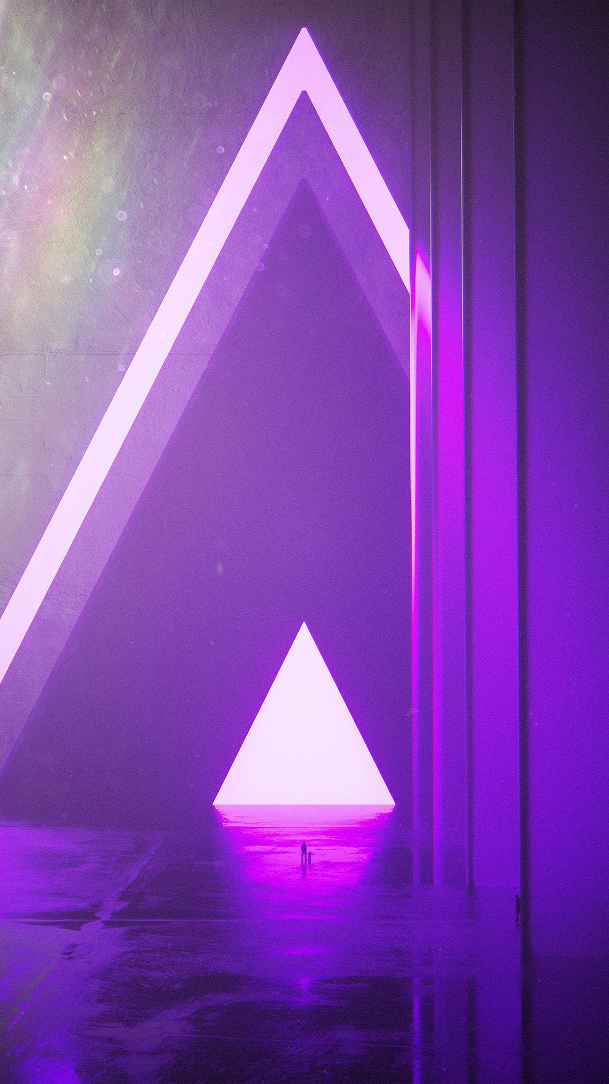 triangle portal, light purple, futuristic, Full HD Phone Wallpaper