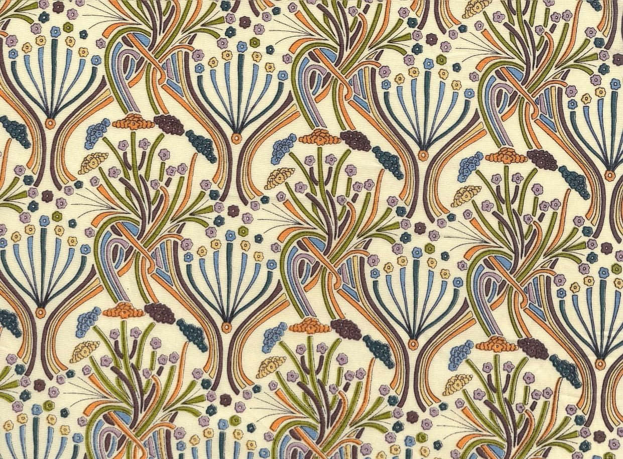 Art Nouveau, floral pattern, flowing stems, SD Desktop Wallpaper