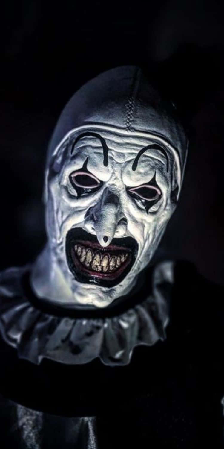 Art The Clown, pale silver clown mask, jagged teeth, HD Phone Wallpaper