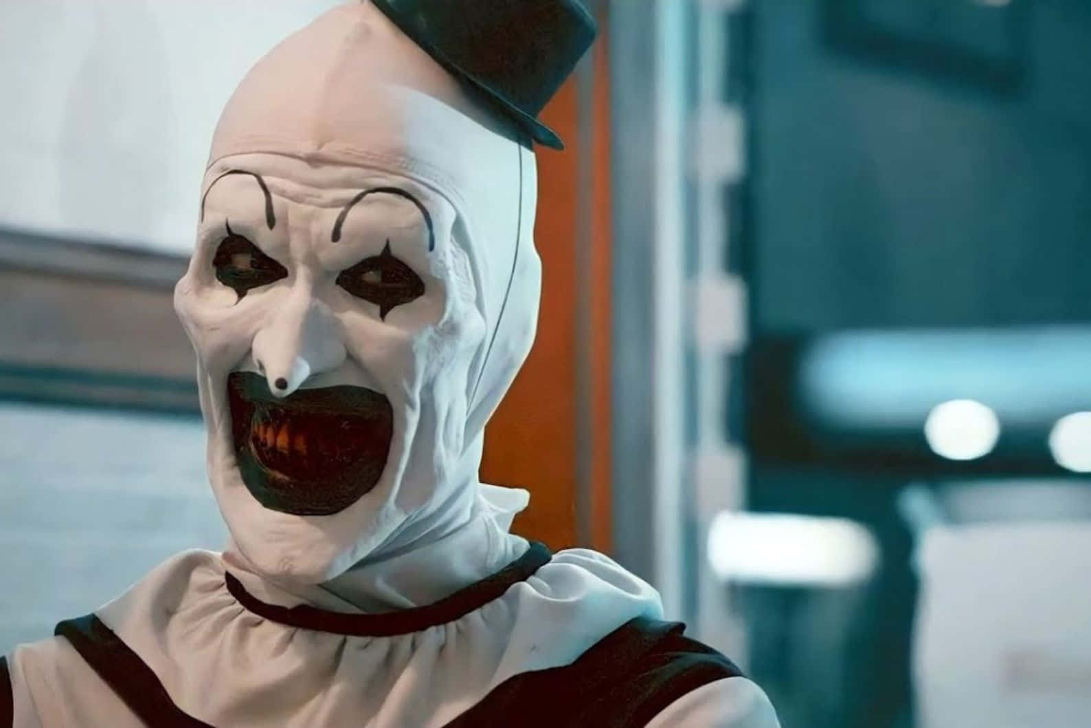 Art The Clown, white painted face, black eyes, HD Desktop Wallpaper