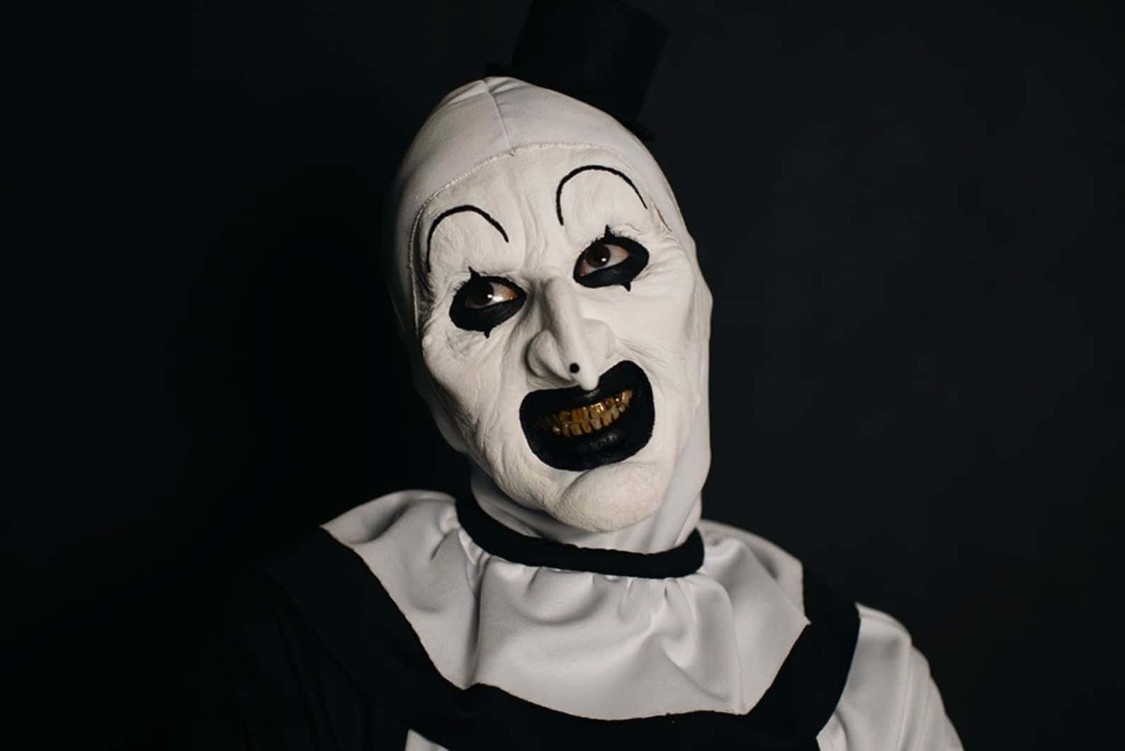 Art The Clown, white painted face, black eyes, HD Desktop Wallpaper