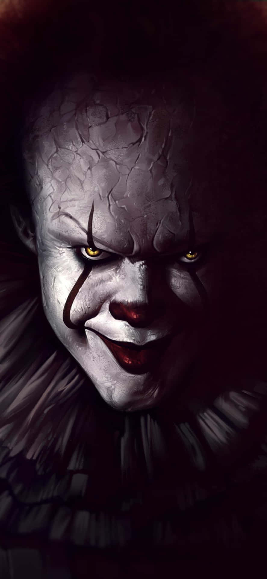 Art The Clown, cracked white face, yellow eyes, Full HD Phone Wallpaper