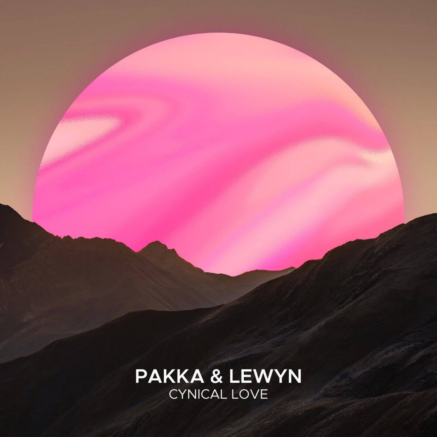 Cynical Love Song, surreal pink planet, dark mountain silhouettes, HD Desktop Wallpaper