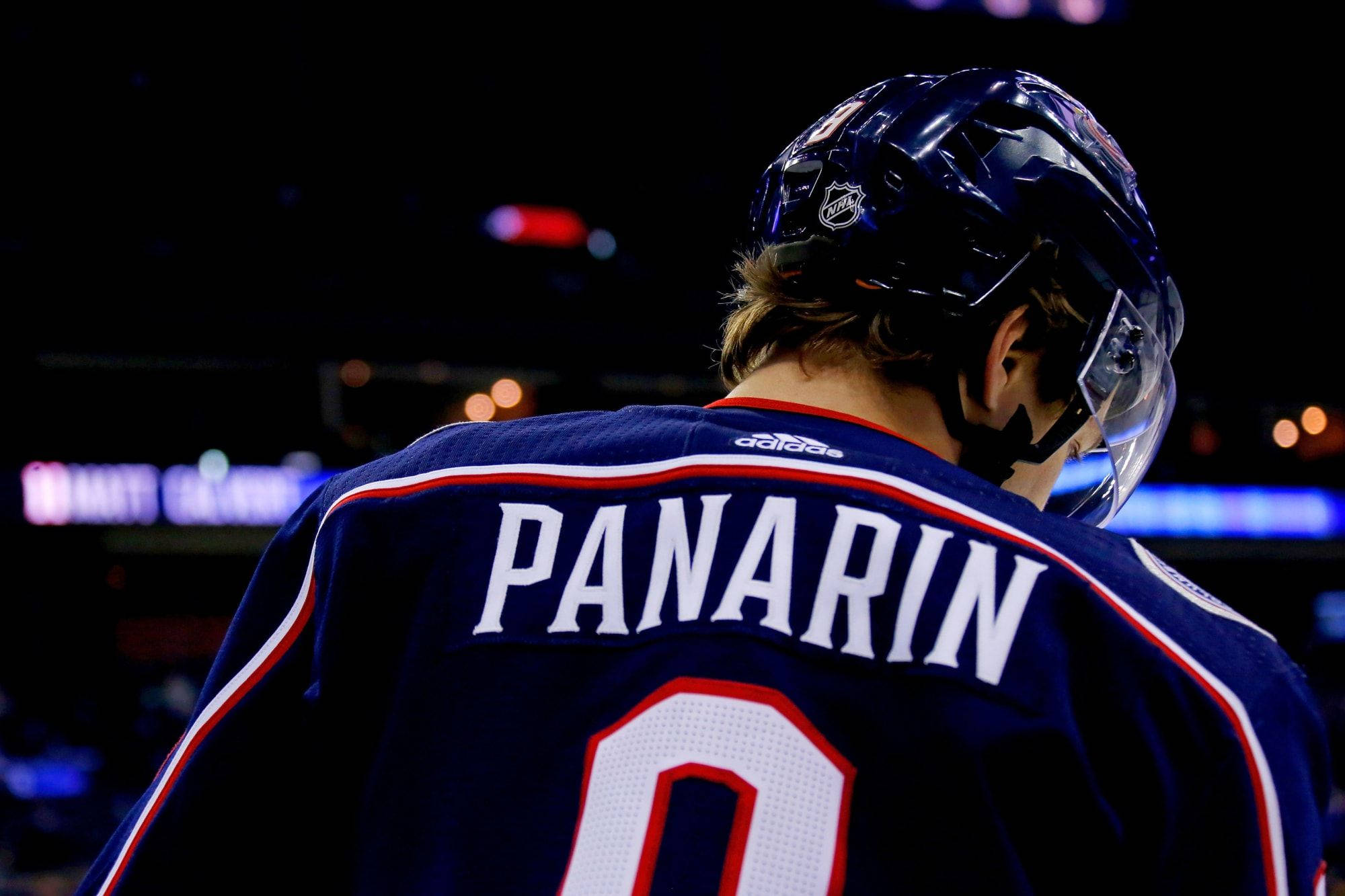 Artemi Panarin, blue jersey, number 0, Full HD Desktop Wallpaper