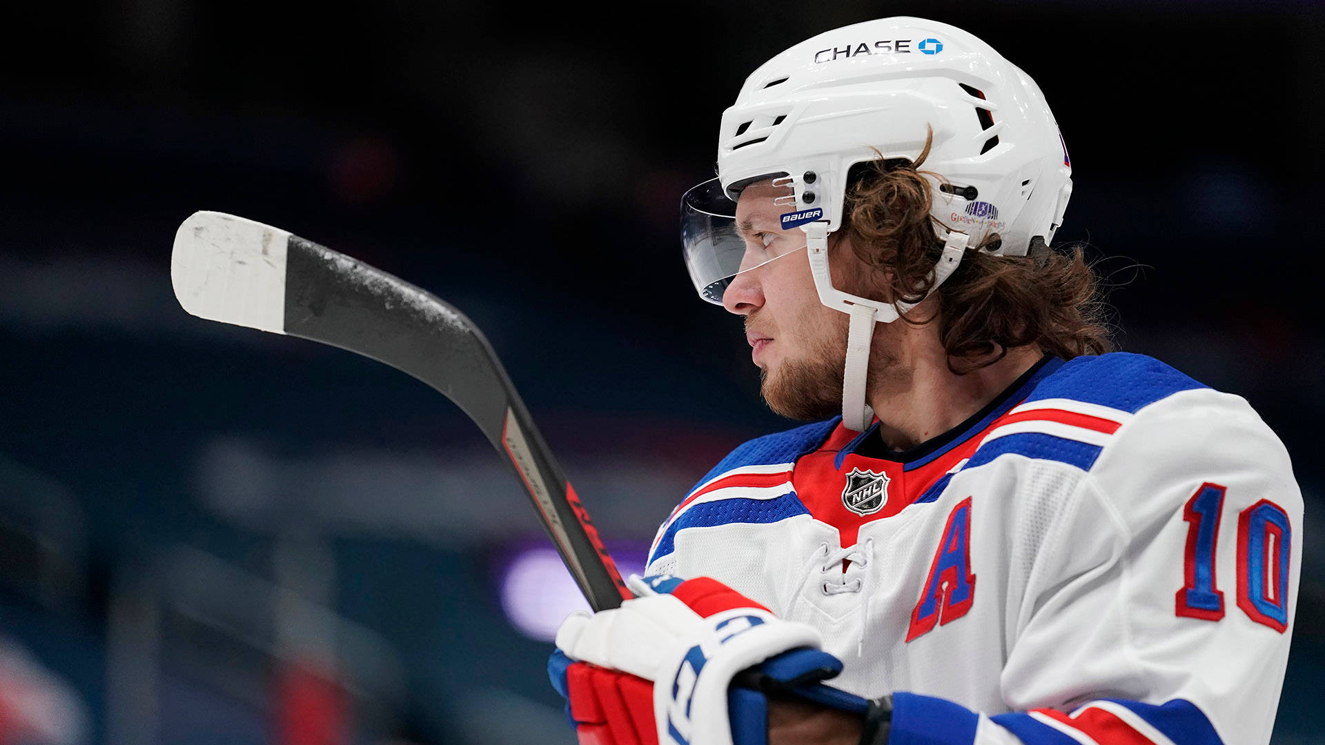 Artemi Panarin, white jersey, number 10, Full HD Desktop Wallpaper