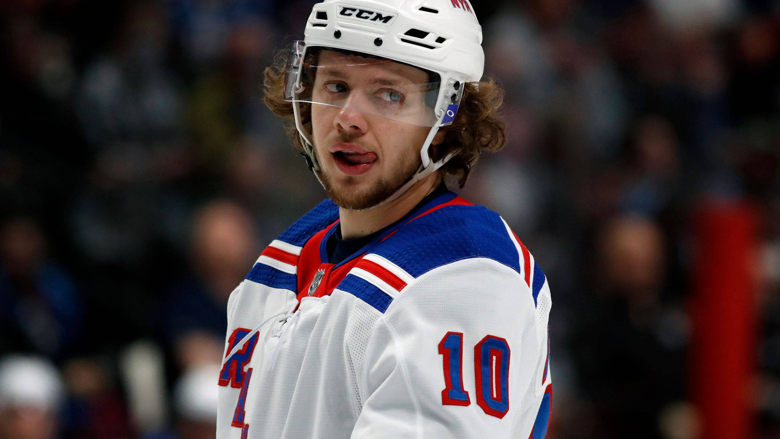 Artemi Panarin, number 10, white blue and red jersey, 2K Desktop Wallpaper