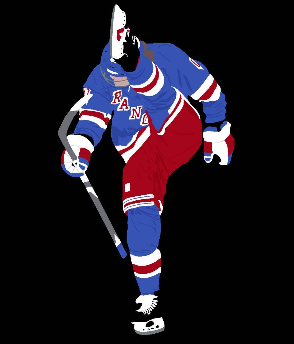 Artemi Panarin, blue red and white Rangers gear, black background, SD Phone Wallpaper