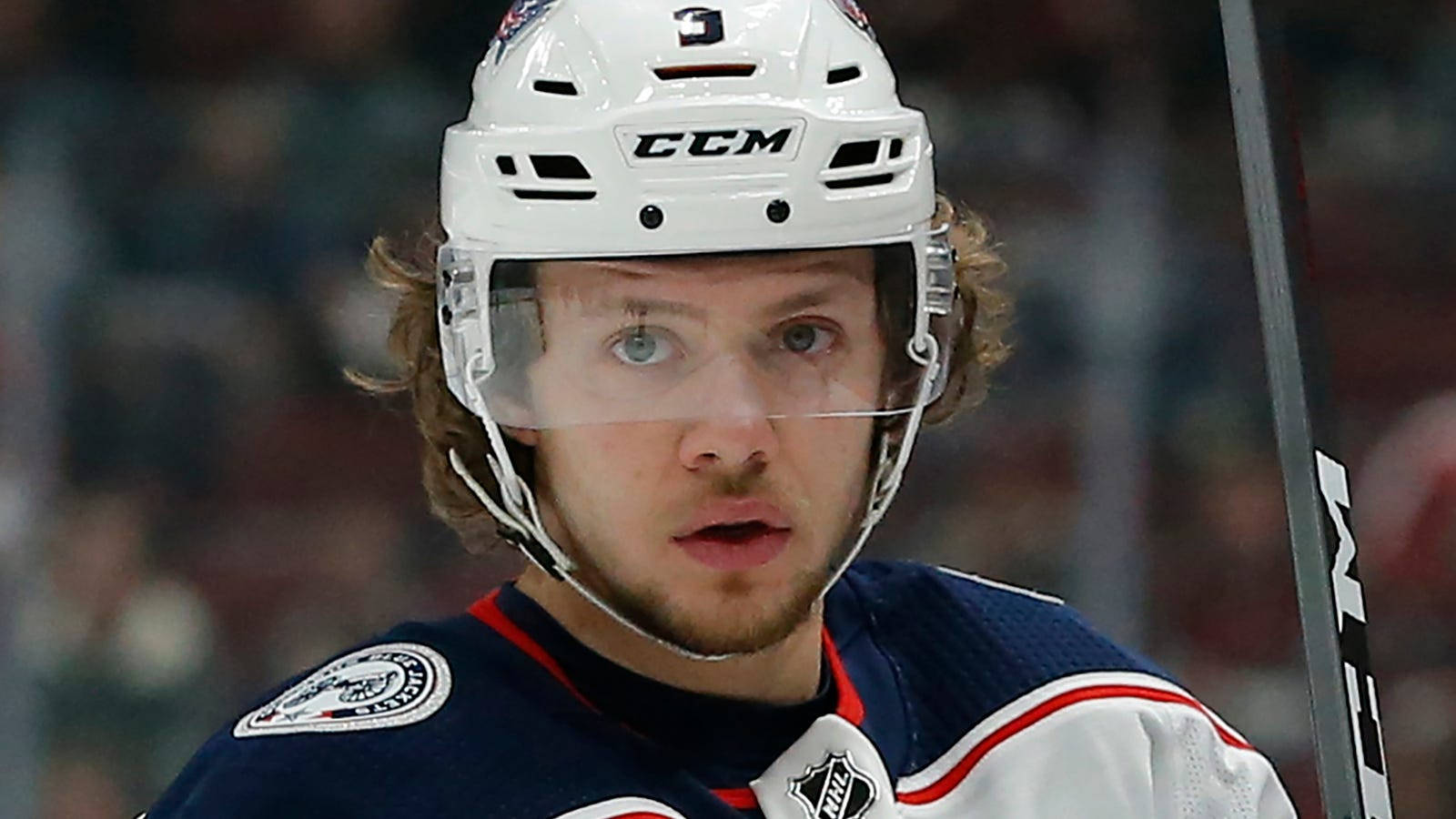 Artemi Panarin, white helmet, blue jersey, HD Desktop Wallpaper