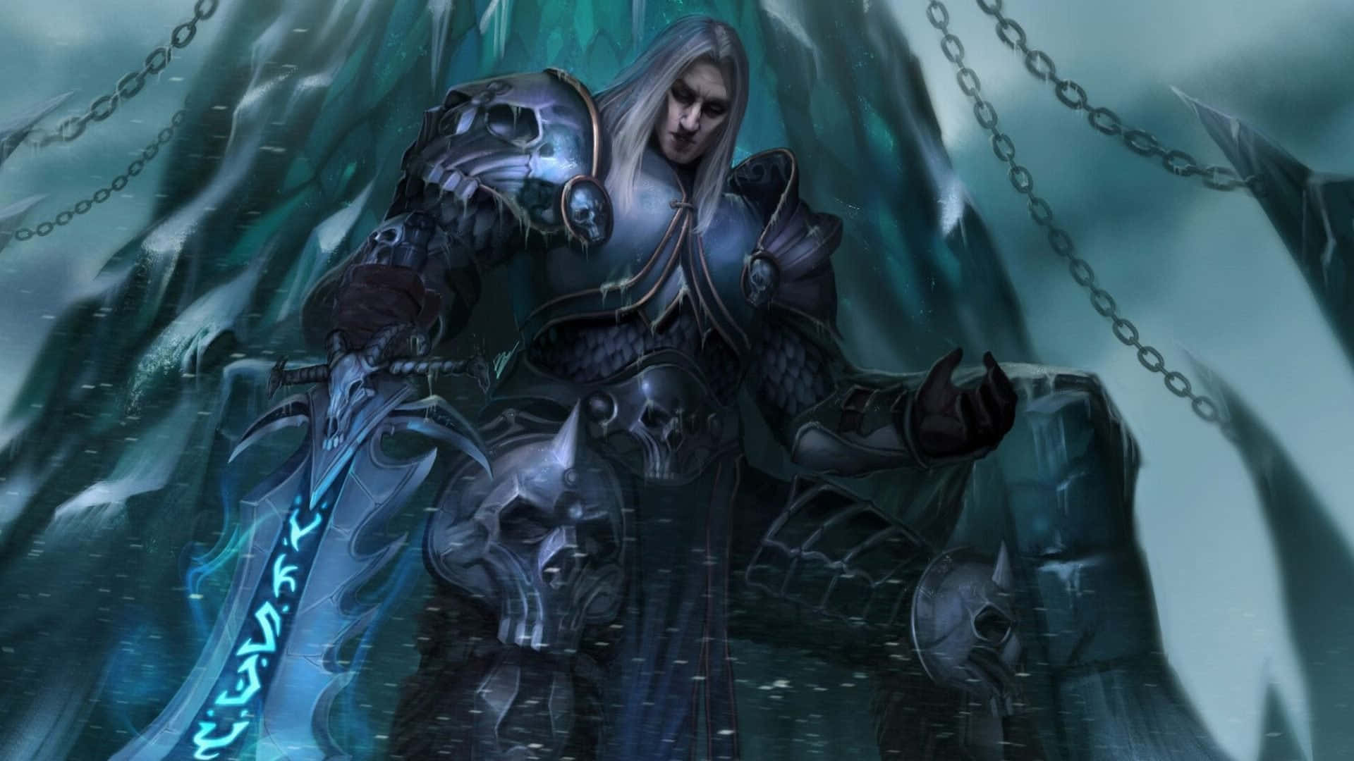 Arthas Menethil, snow storm, frosty dungeon, Full HD Desktop Wallpaper