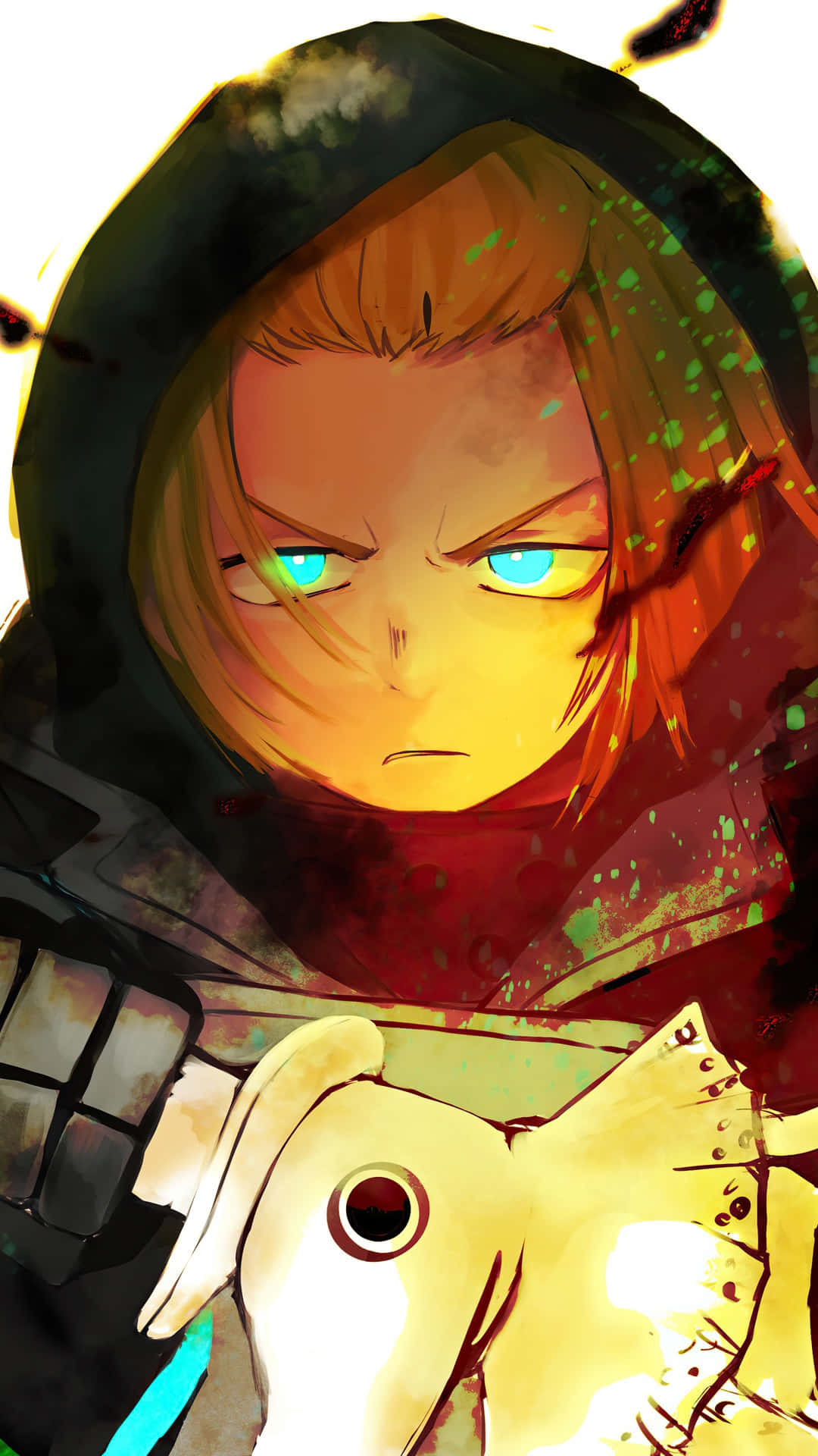 Arthur Boyle, glowing blue eyes, hooded cloak, Full HD Phone Wallpaper