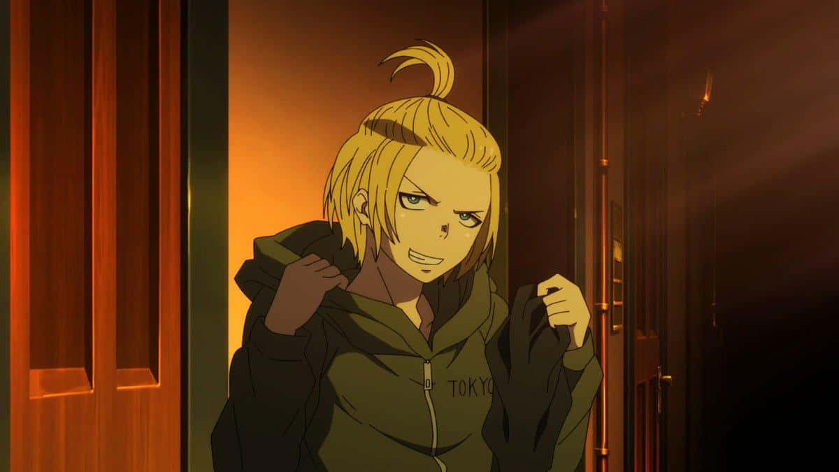 Arthur Boyle, firefighter gear, blonde anime character, SD Desktop Wallpaper