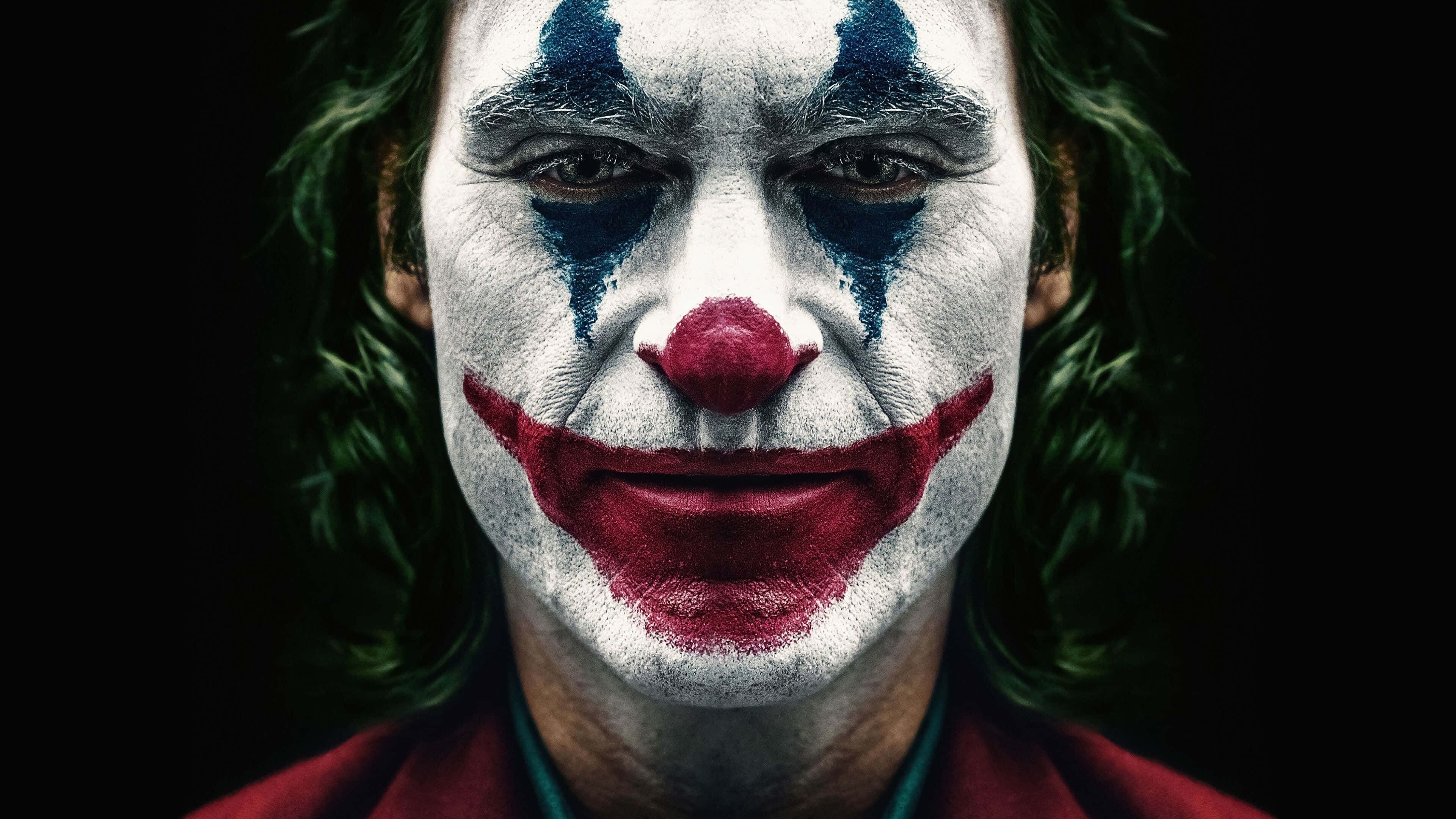 Arthur Fleck, white face paint, blue teardrop makeup, 4K Desktop Wallpaper