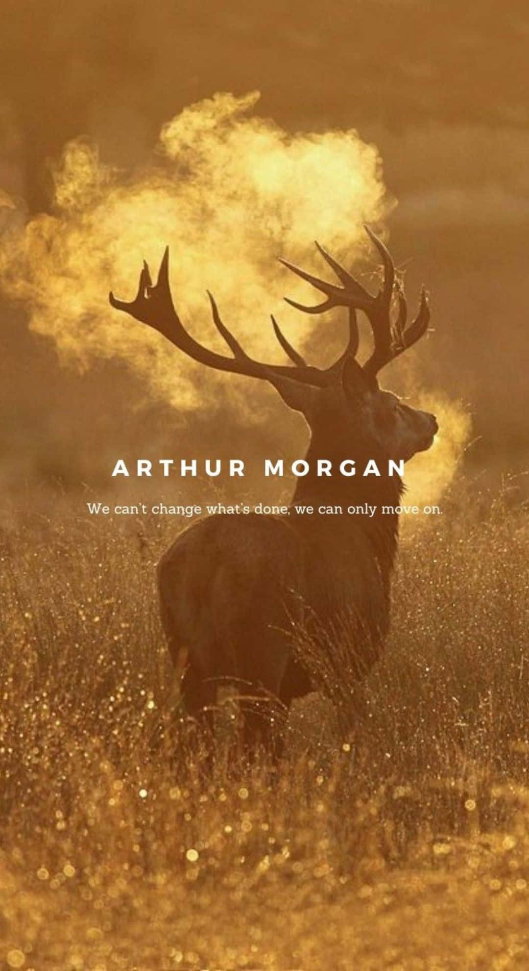 Arthur Morgan, stag, golden grass, Full HD Phone Wallpaper