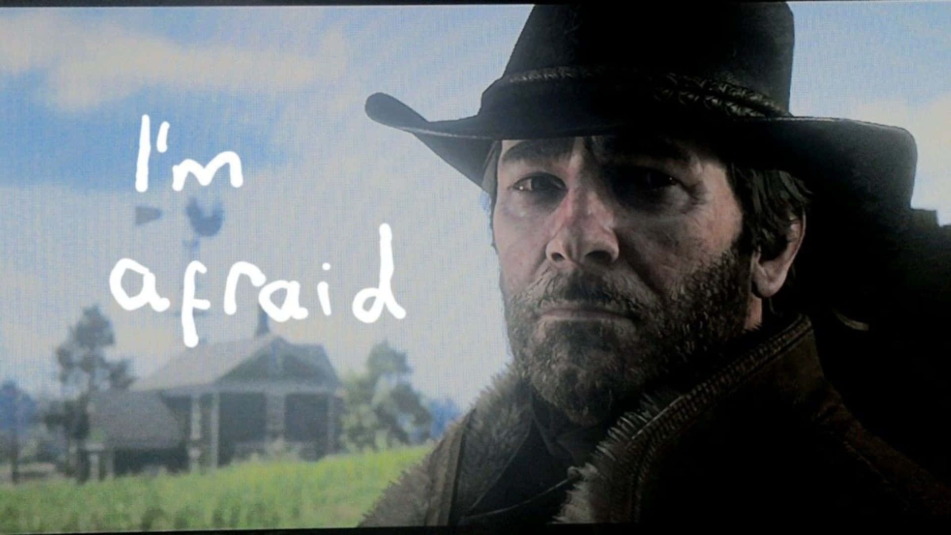 Arthur Morgan, black hat, handwritten text, Full HD Desktop Wallpaper