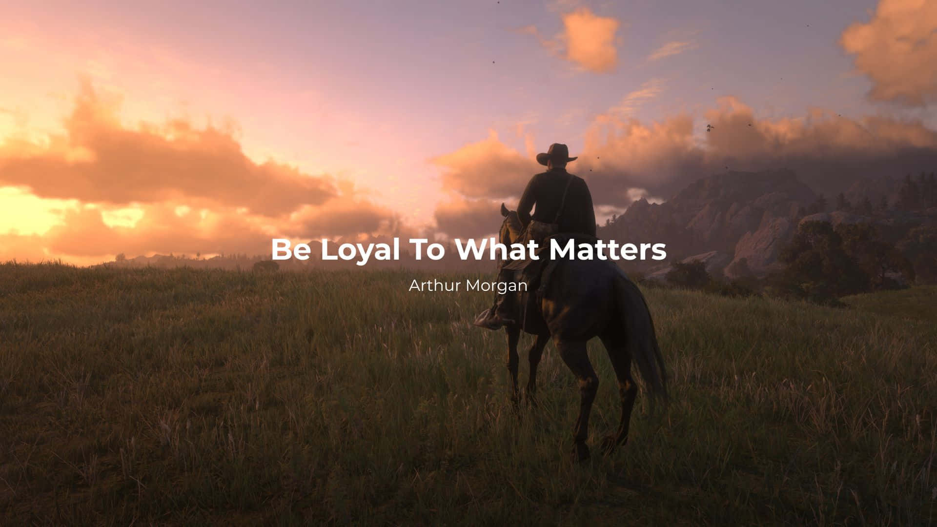 Arthur Morgan, sunset, dark horse, Full HD Desktop Wallpaper