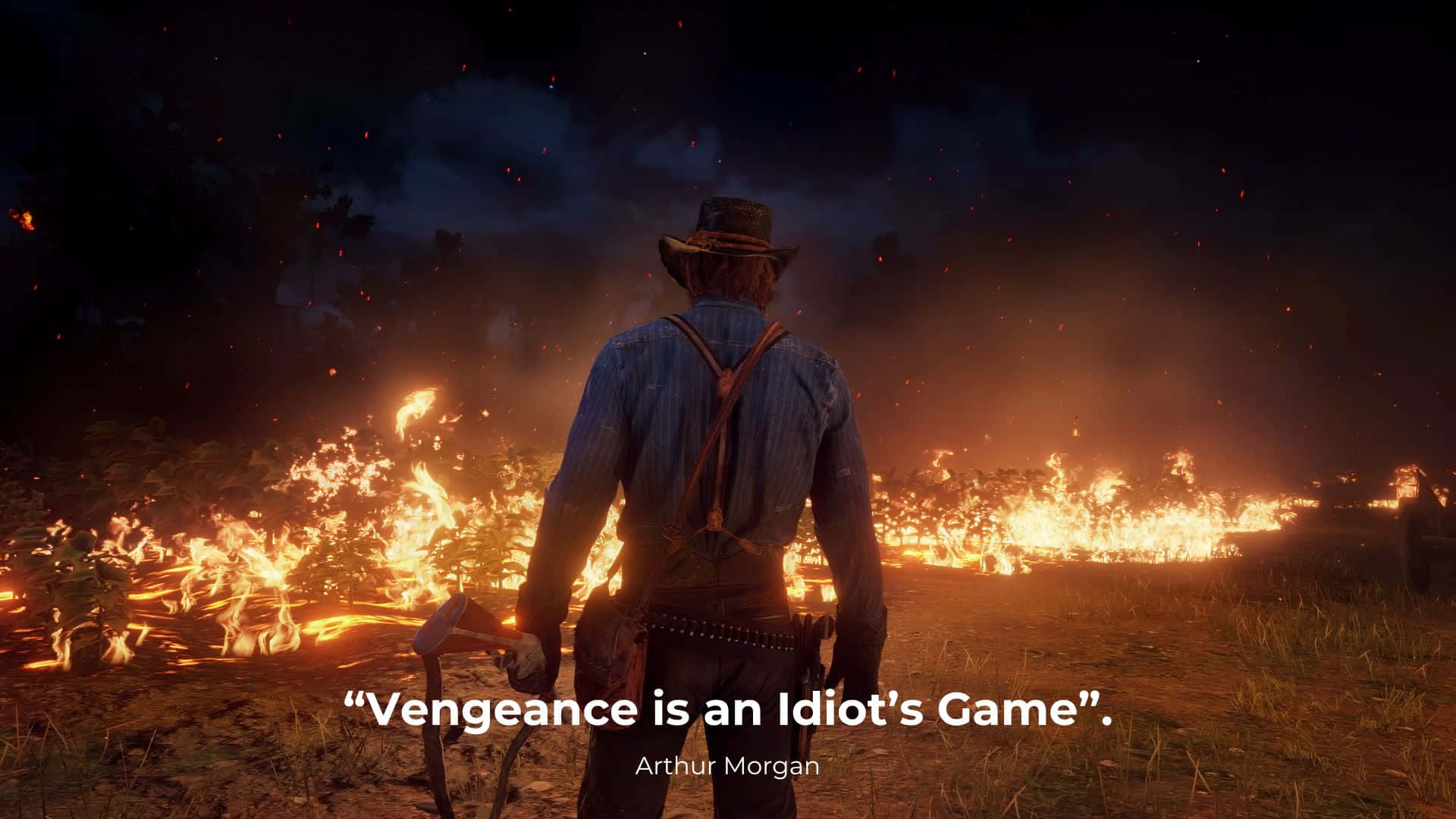 Arthur Morgan, cowboy hat, raging wildfire, Full HD Desktop Wallpaper